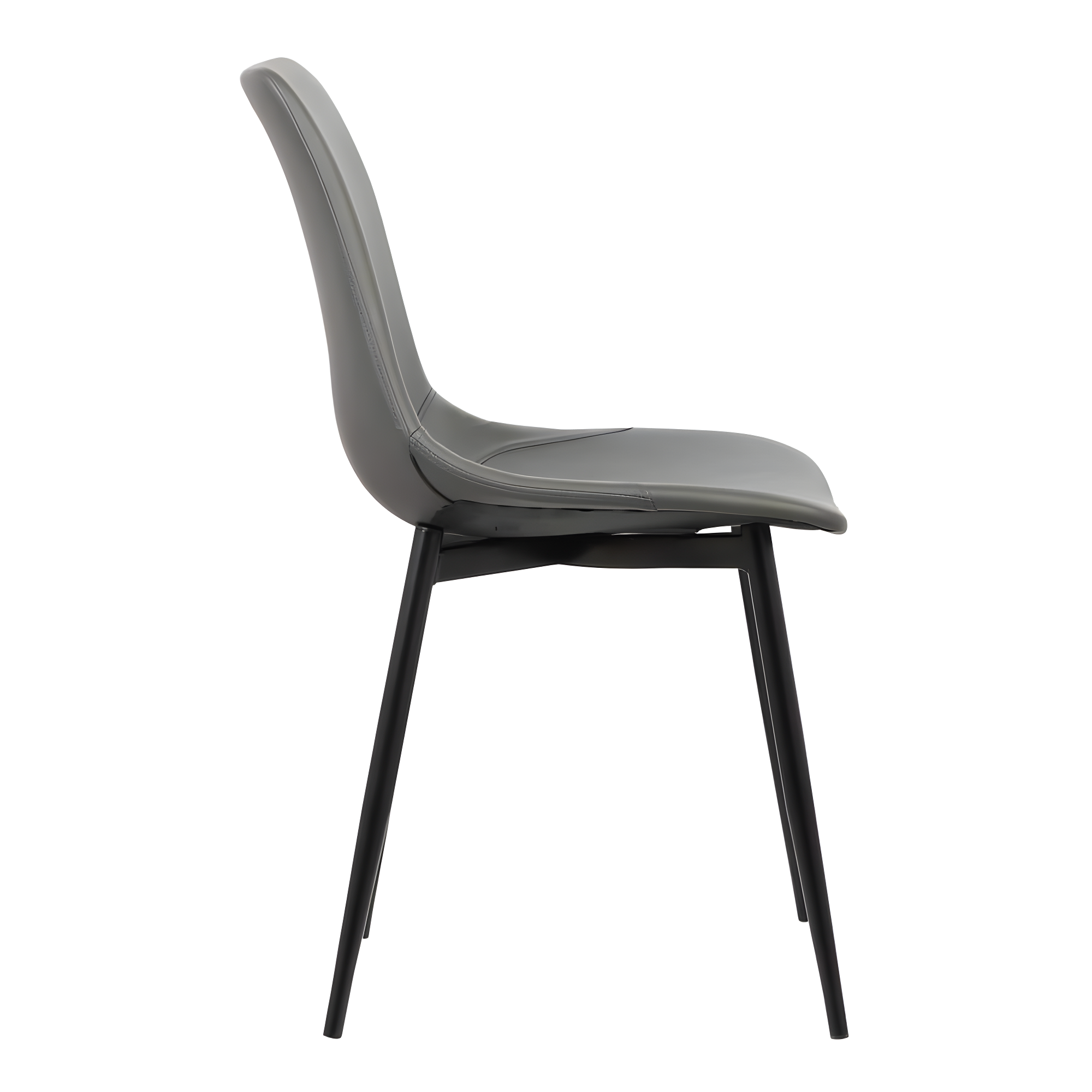 Monte Contemporary Dining Chair Faux Leather with Black Powder Coated Metal Legs - Armen Living