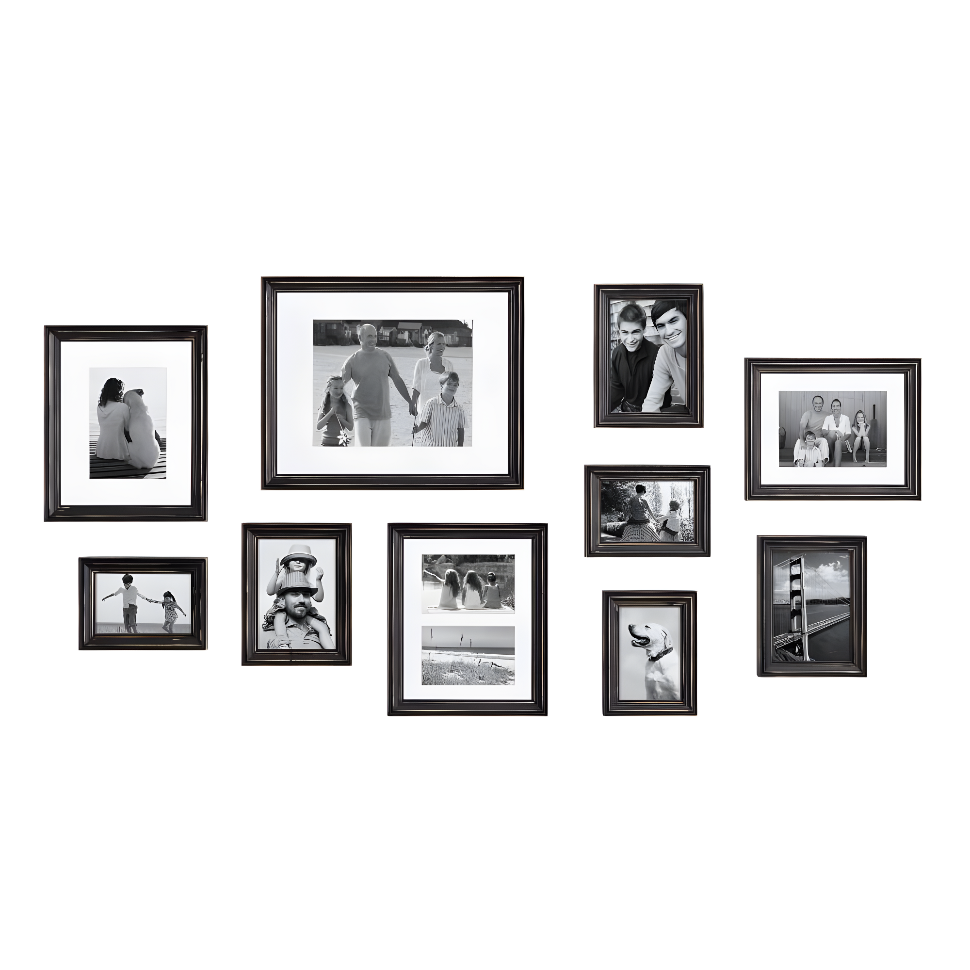 10pc Bordeaux Frame Box Set Black - Kate & Laurel All Things Decor: Wall Display, Modern Style