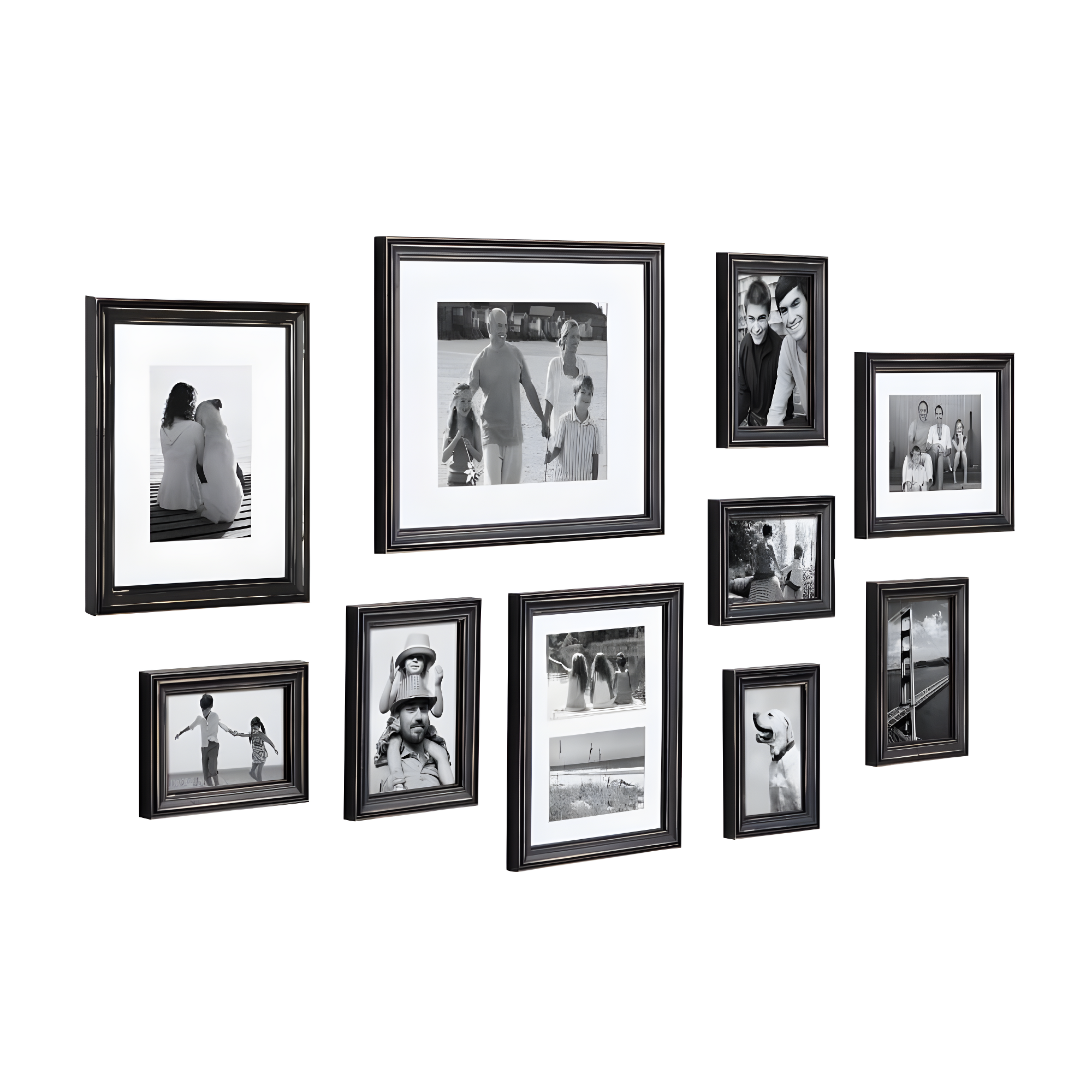 10pc Bordeaux Frame Box Set Black - Kate & Laurel All Things Decor: Wall Display, Modern Style