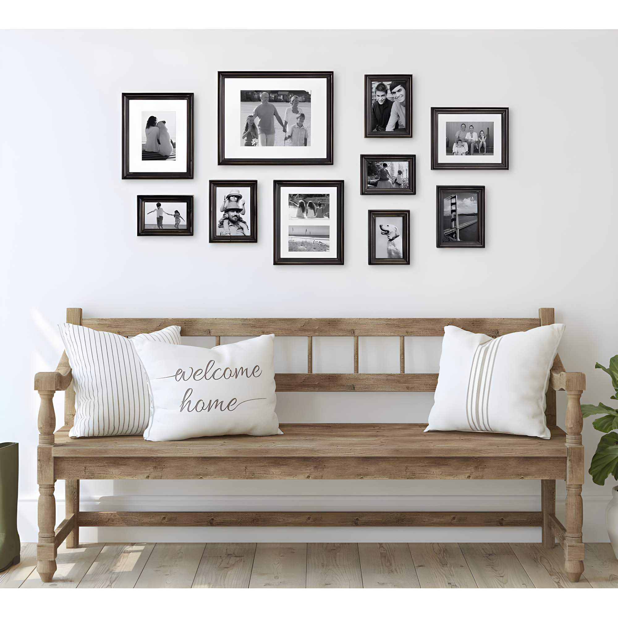 10pc Bordeaux Frame Box Set Black - Kate & Laurel All Things Decor: Wall Display, Modern Style