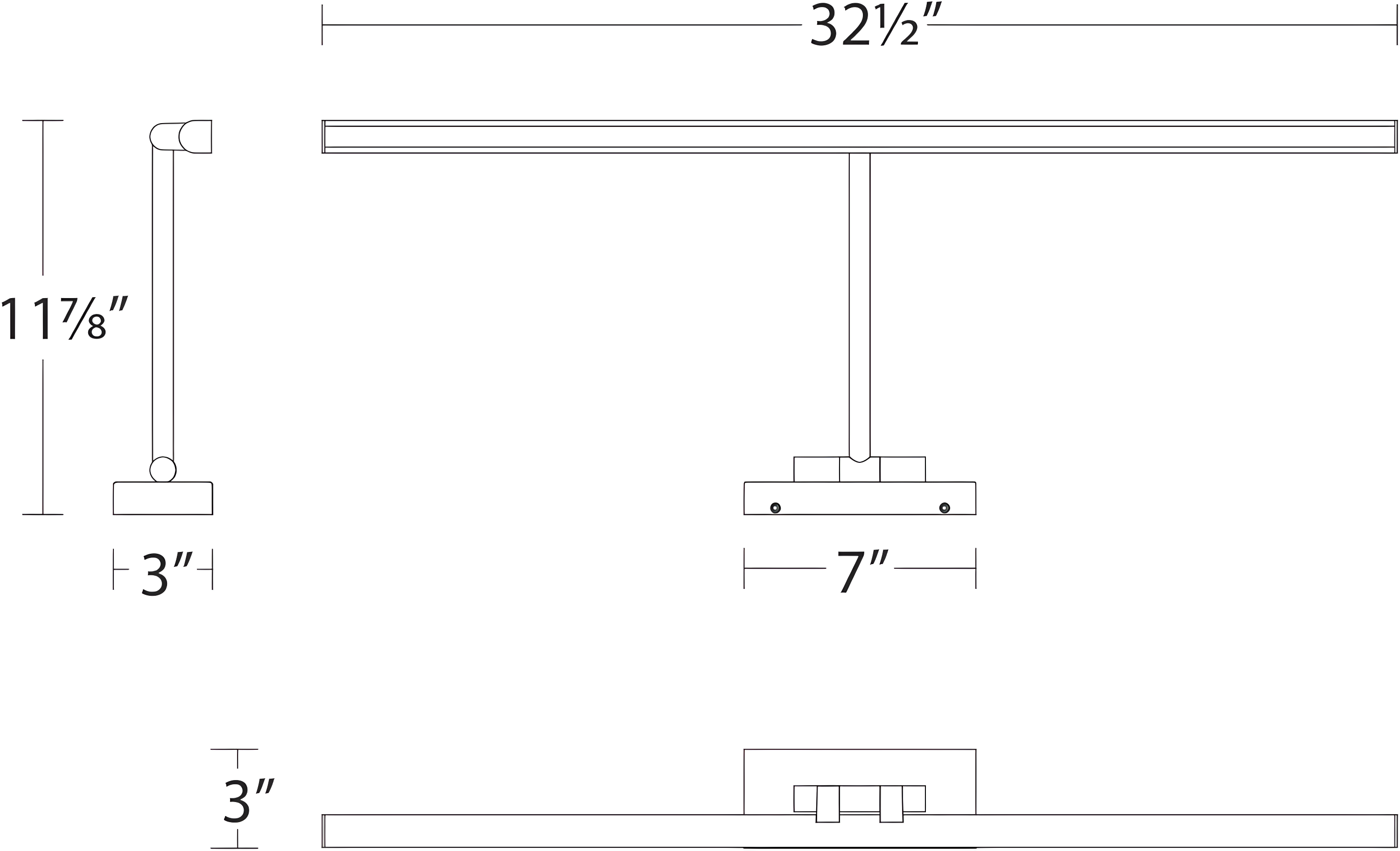 WAC Lighting Reed 33" LED Adjustable Aluminum Picture Light in Black