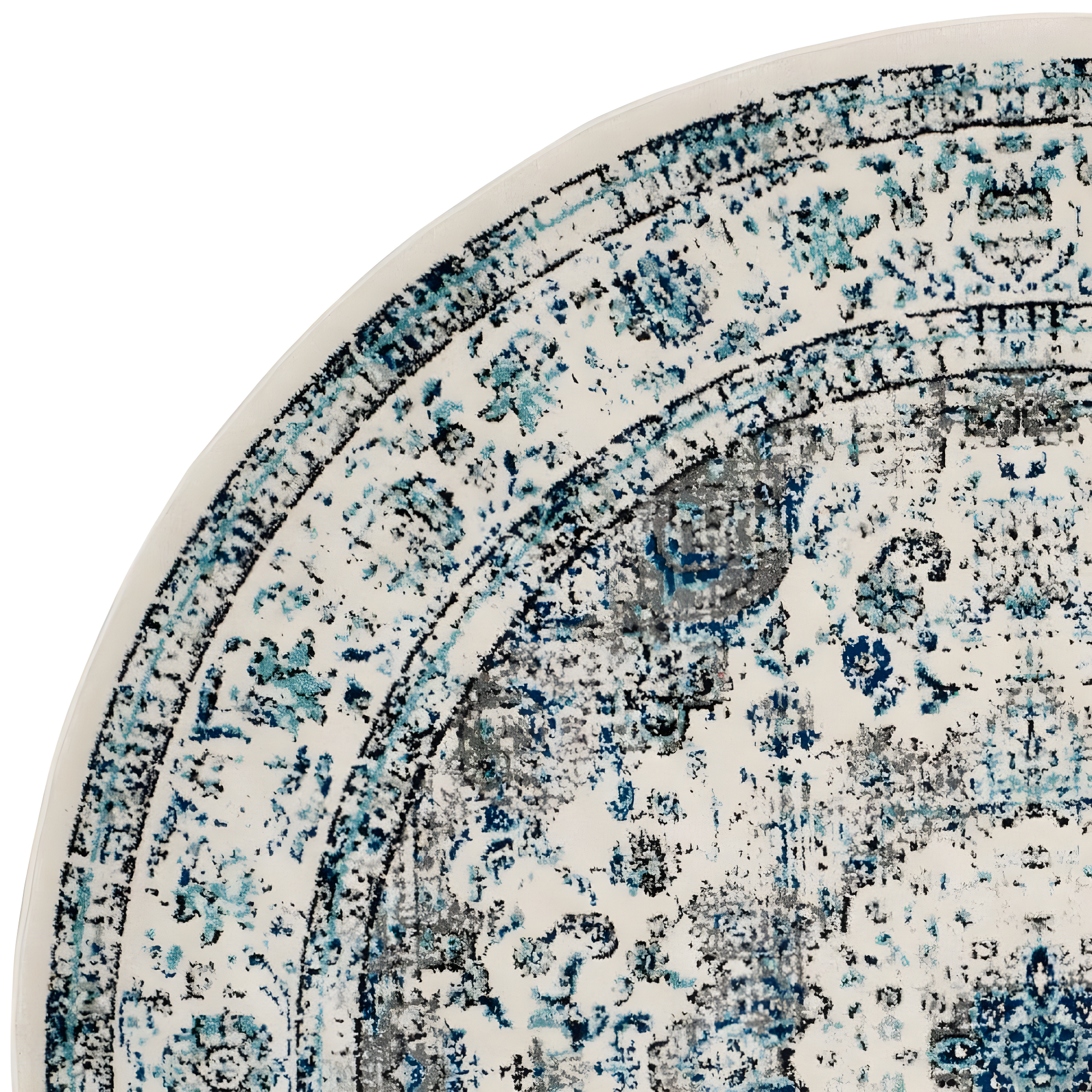 Evoke EVK220 Power Loomed Area Rug - Ivory/Grey - 6'7" Round - Safavieh.