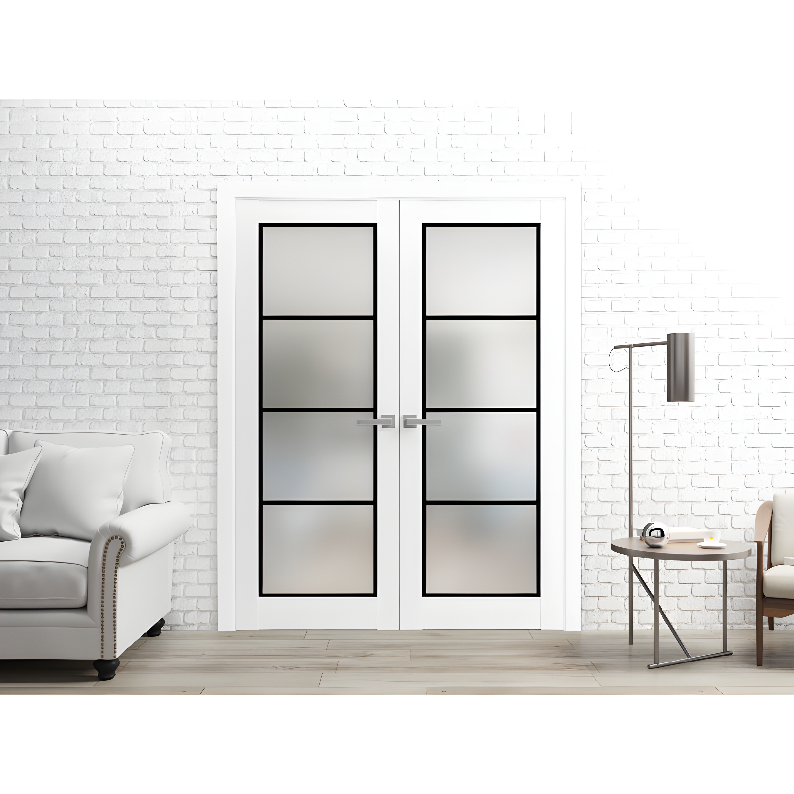SARTODOORS 2132 Solid + Manufactured Wood Paneled French Doors
