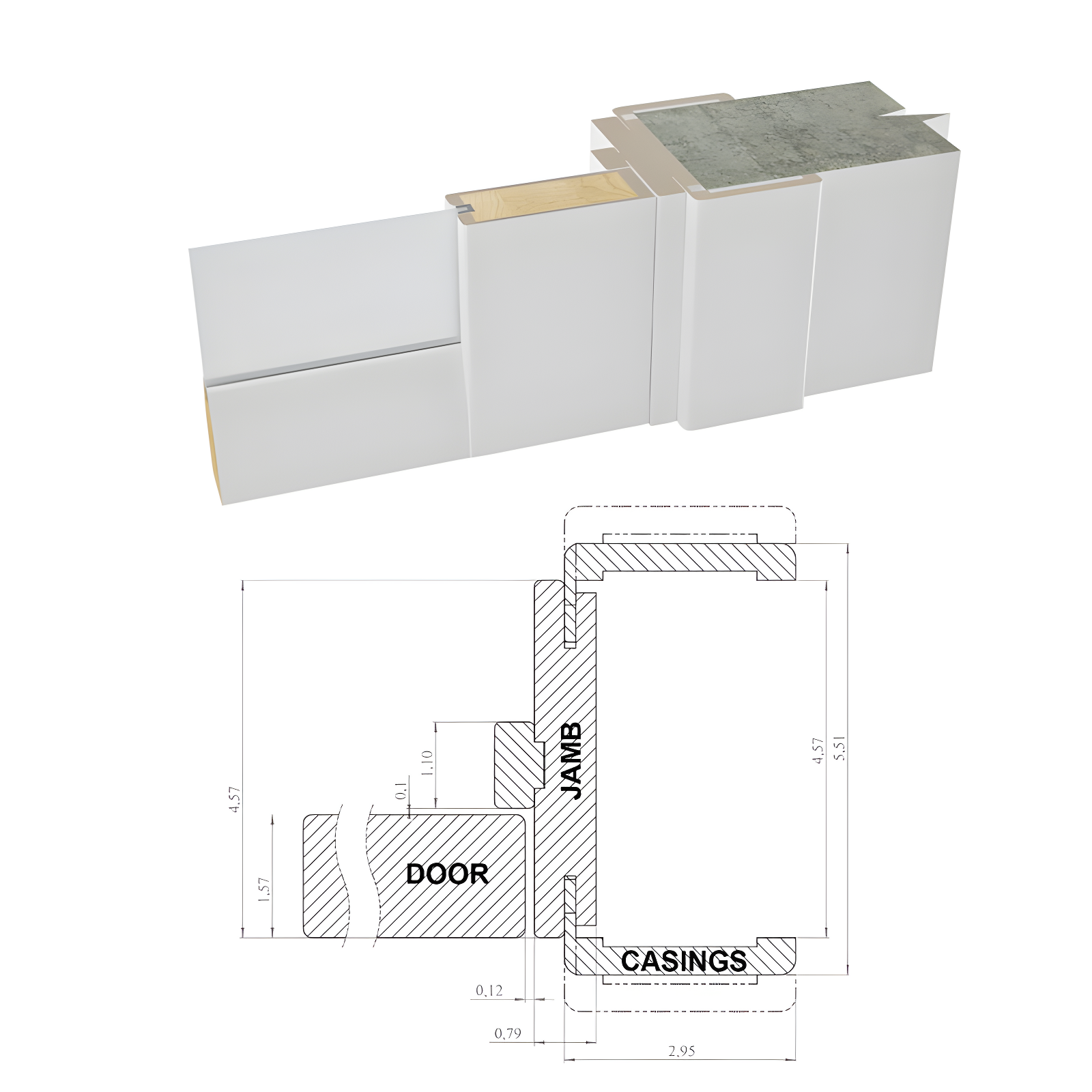 SARTODOORS 2132 Solid + Manufactured Wood Paneled French Doors