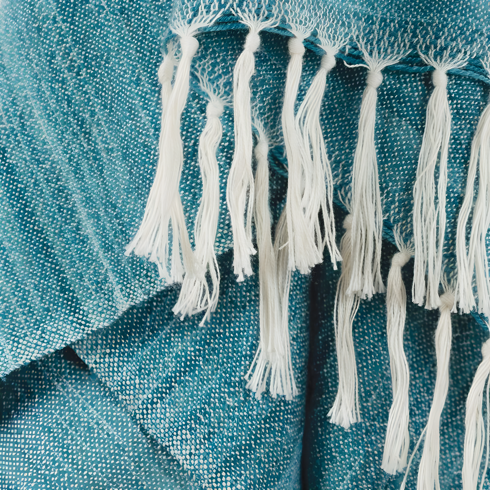 50"x60" Striped Throw Blanket Turquoise Blue - Rizzy Home: Durable, Machine Washable, Indoor/Outdoor