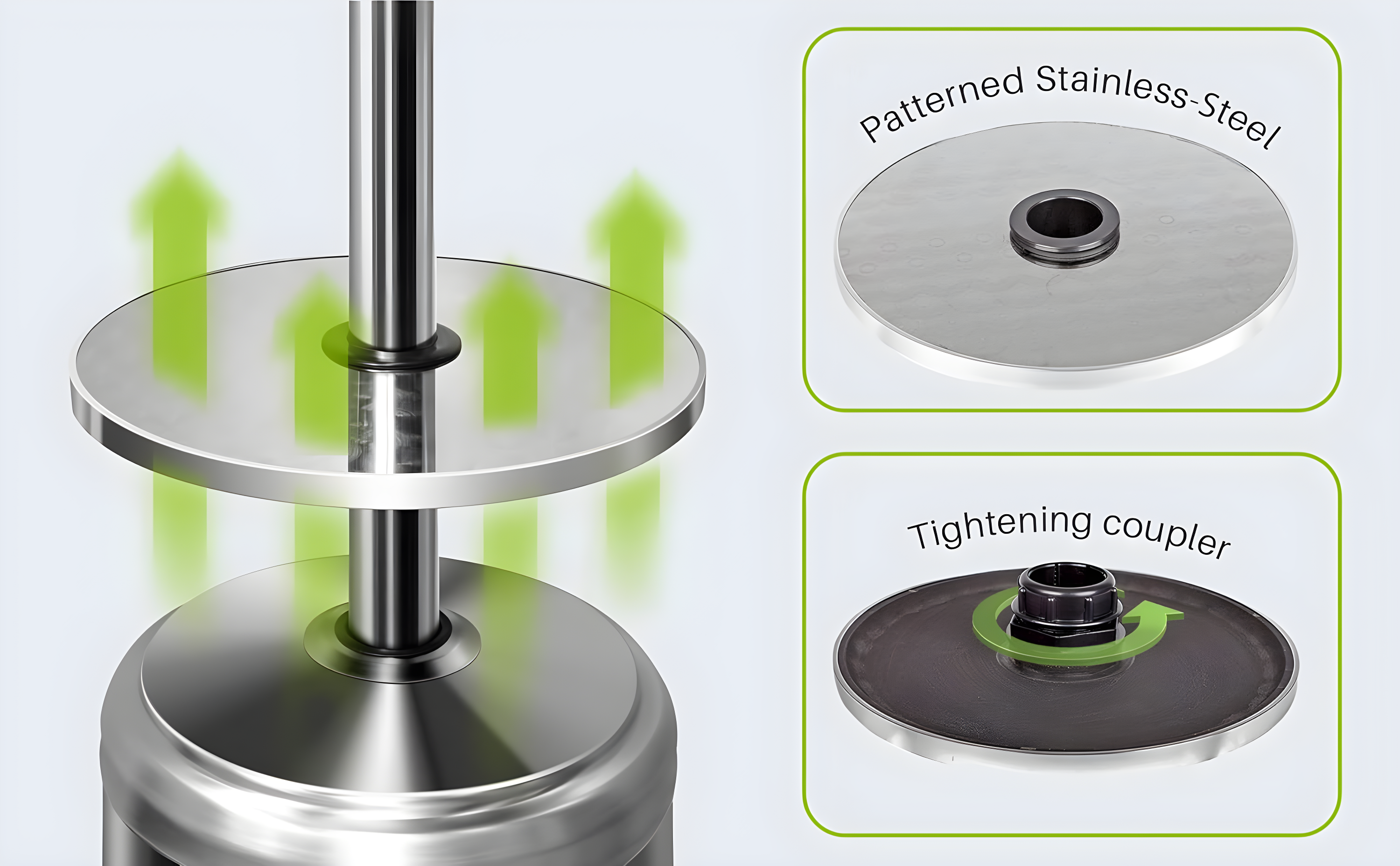 Fire Sense Fire Sense Adjustable Table for Patio Heater Stainless Steel Construction, Fits heaters with 2-1/2” Diameter Posts-16" Diameter