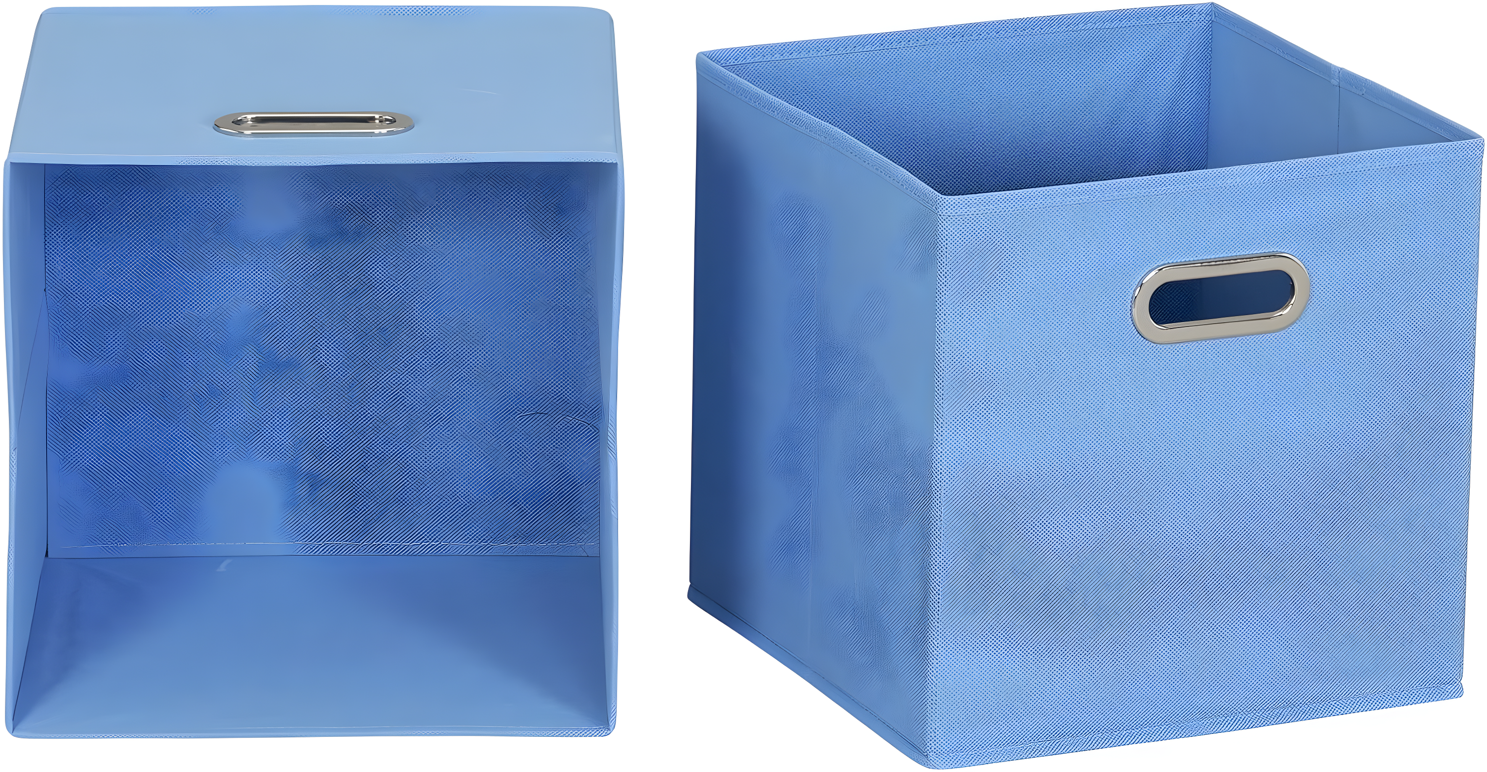 Household Essentials 11" Set of 6 Storage Bins Carolina Blue: Polyester Canvas, 11 Inch Cube System, Folds Flat