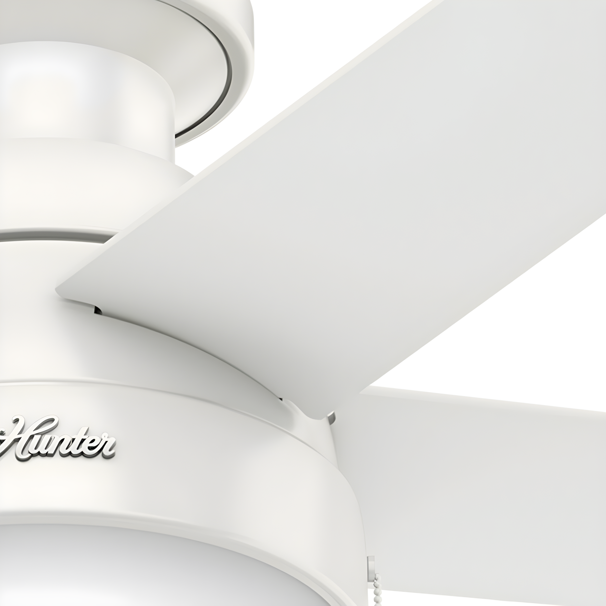 46" Anslee 5 - Blade LED Flush Mount Ceiling Fan with Pull Chain and Light Kit Included