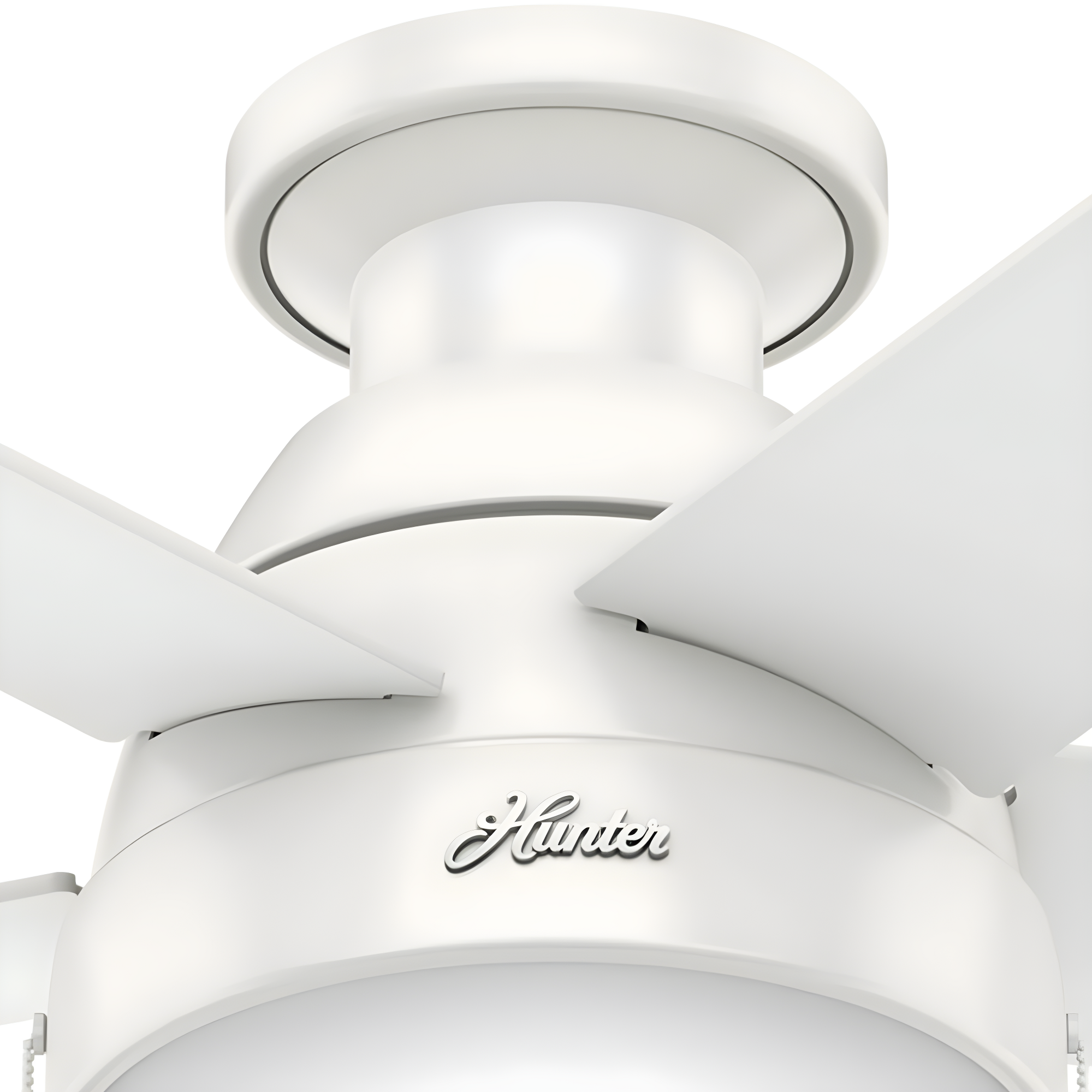 46" Anslee 5 - Blade LED Flush Mount Ceiling Fan with Pull Chain and Light Kit Included