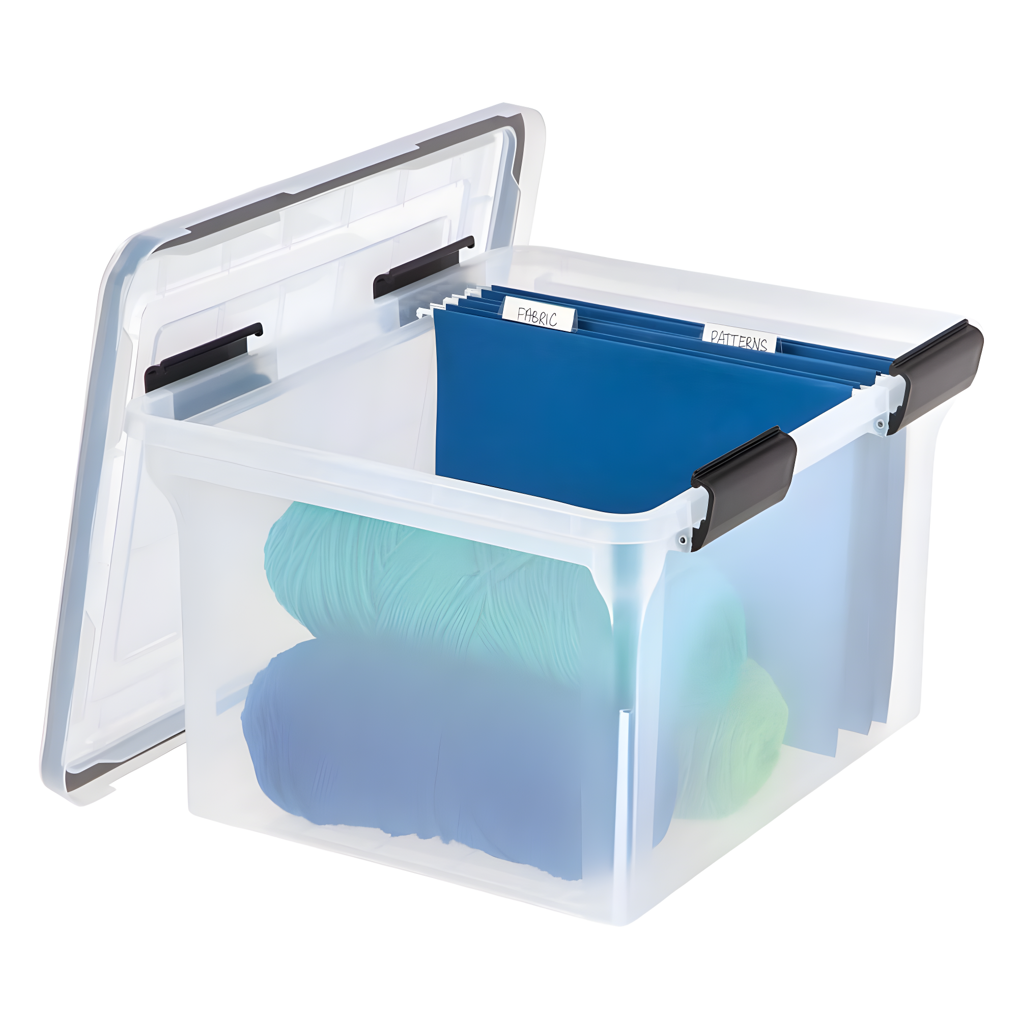 IRIS USA WeatherPro File Organizer Plastic File Box for Letter/Legal File, Clear, 32 Qt. 1Pack