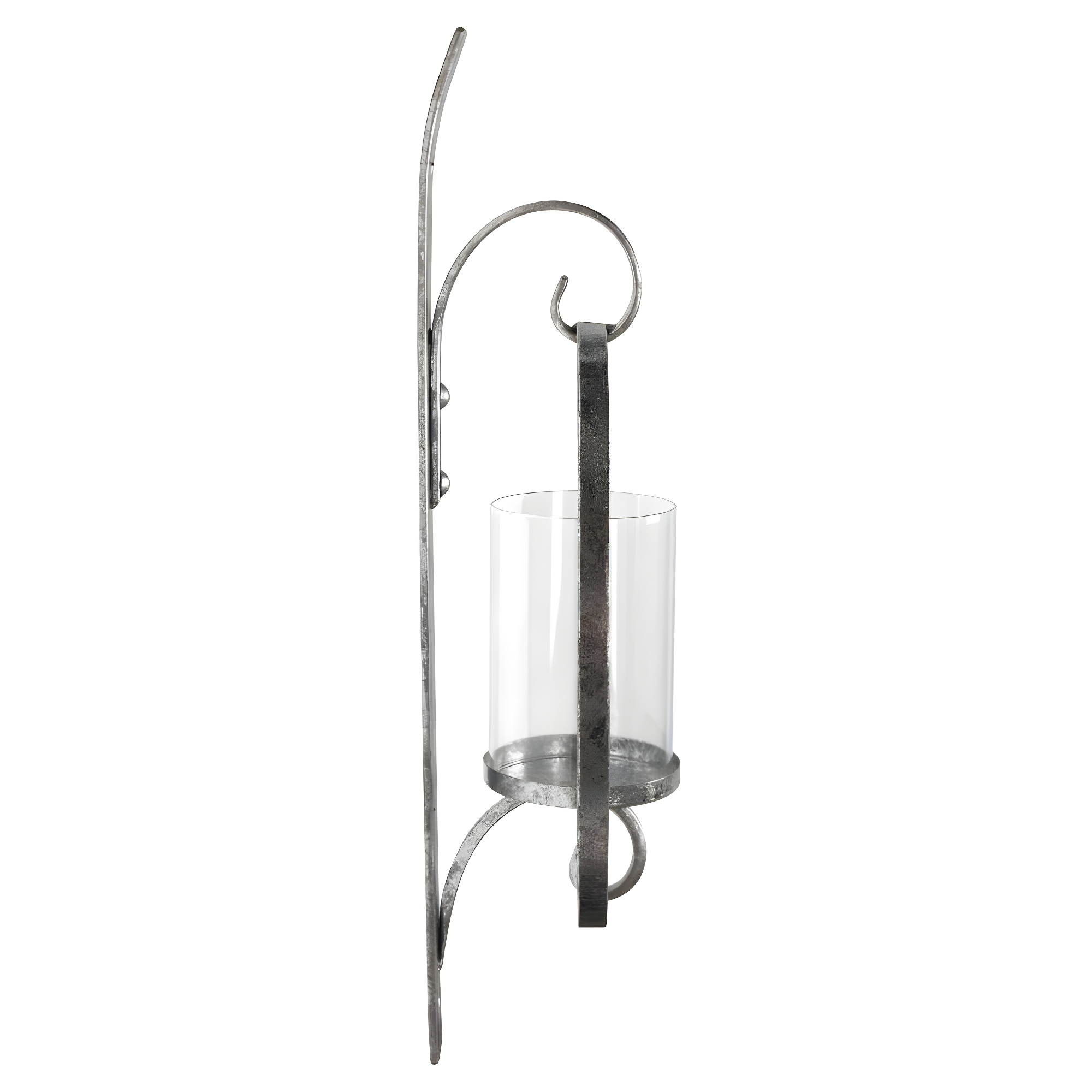 Kate and Laurel Doria Round Metal Wall Sconce, 12x22, Silver