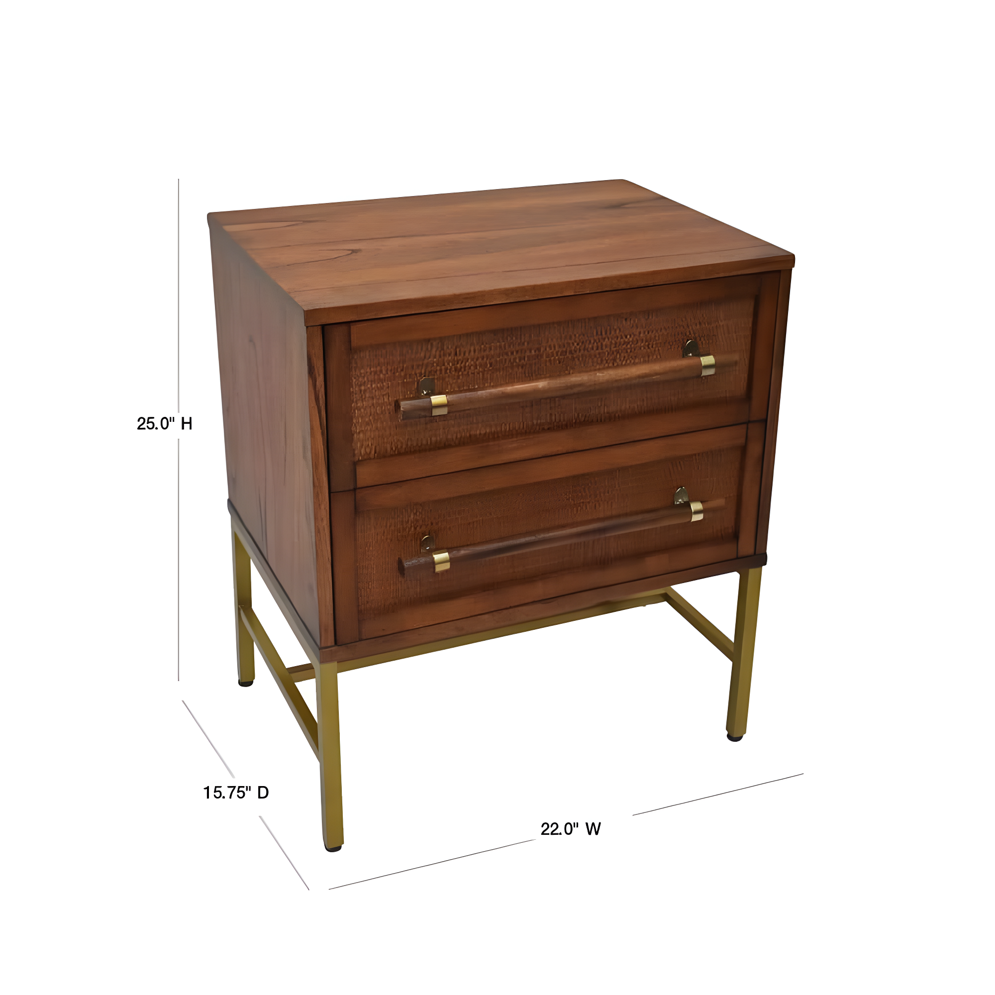 Hopper Studio Hopper Studio Sophia Solid Wood 2-Drawer Rattan Nightstand, Stylish Storage For Modern Homes
