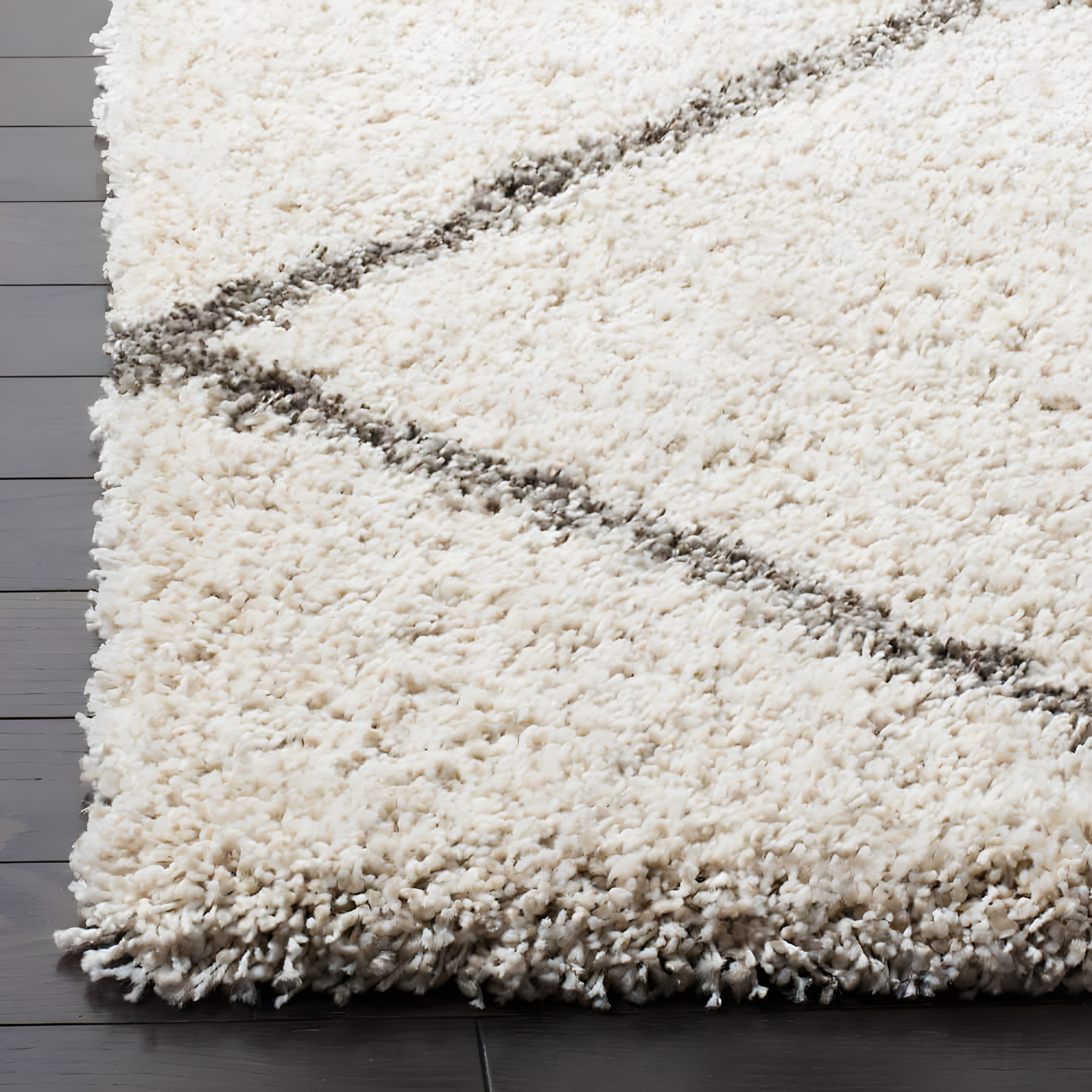 Hudson Shag SGH281 Power Loomed Indoor Area Rug - Ivory/Grey - 9'x12' - Safavieh