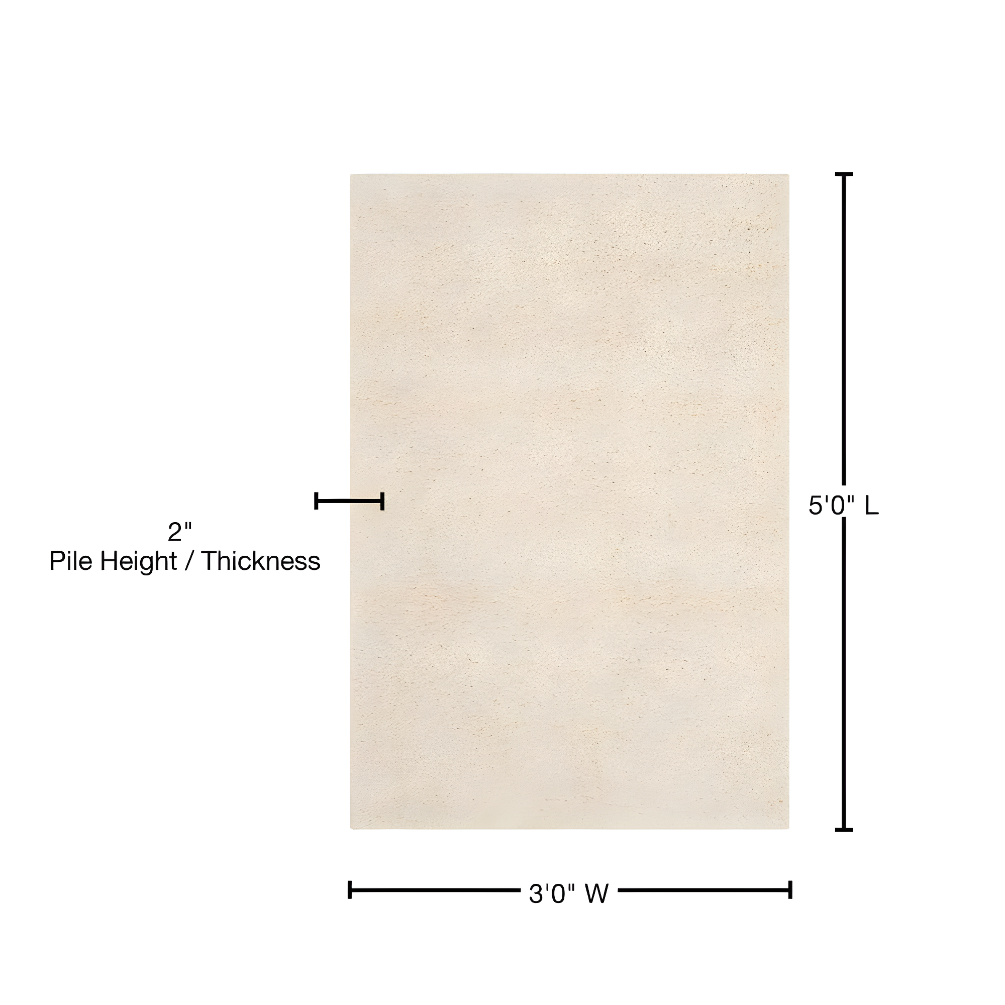 Shag SG151 Power Loomed Indoor Accent Rug - Ivory - 3'x5' - Safavieh.