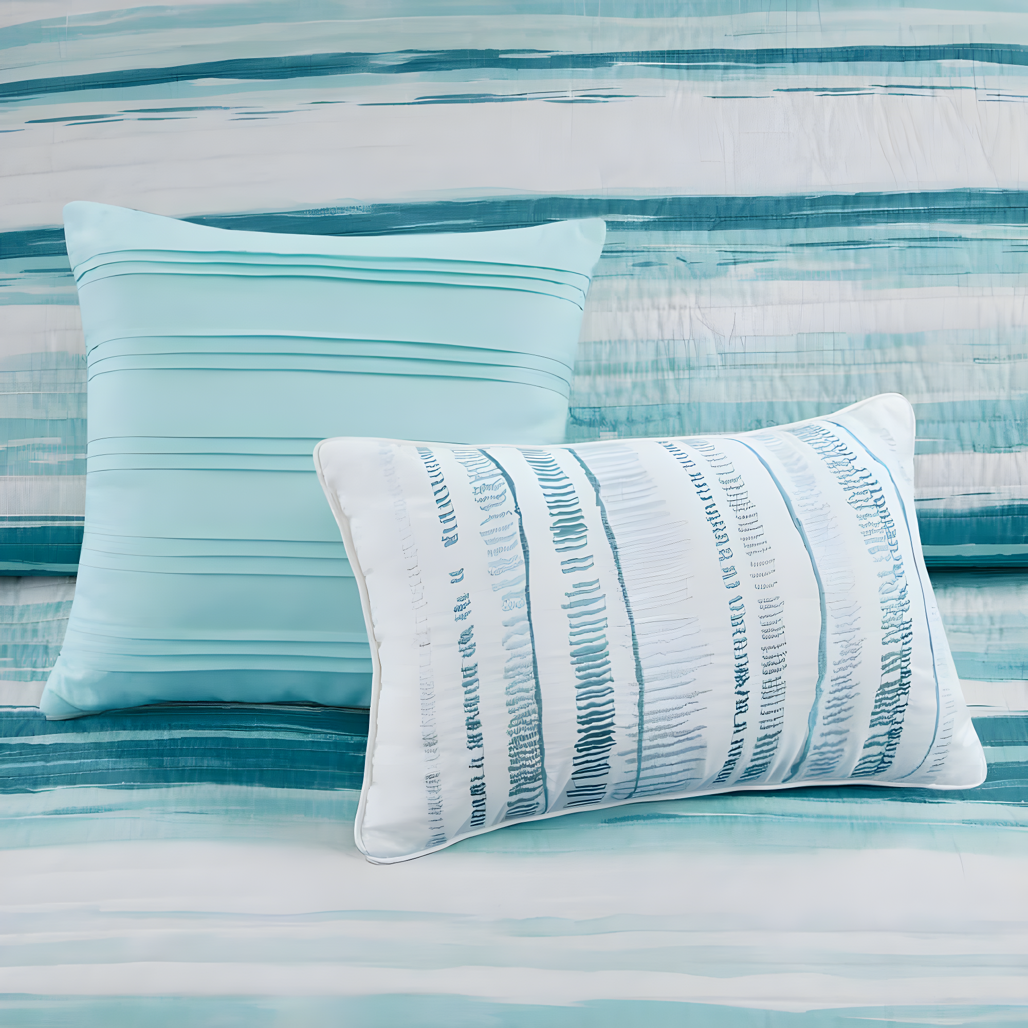 Madison Park Marina 6 Piece Printed Quilt Set with Throw Pillows