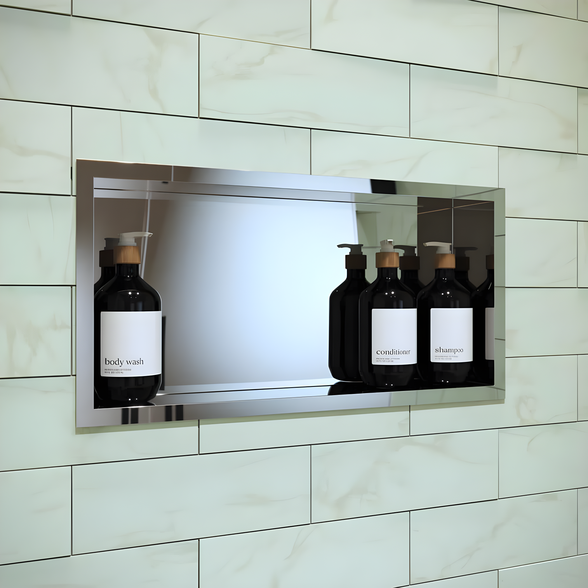 Voltaire 12" x 24" Stainless Steel Single Shelf Wall Niche