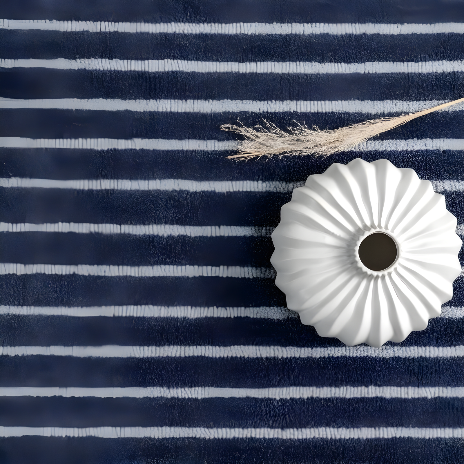 Breakwater Bay Pacific Striped Wool Area Rug