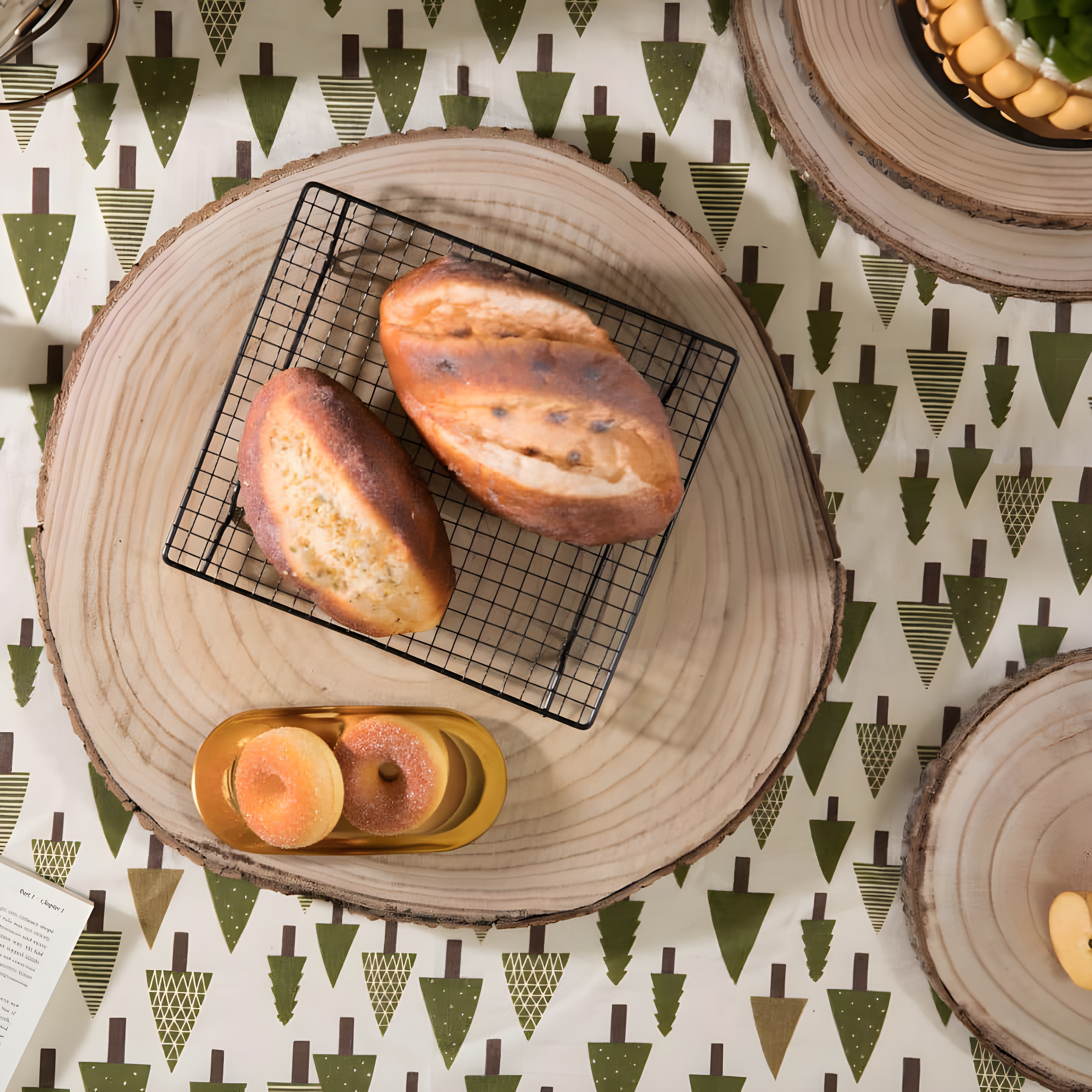 Vintiquewise Barky Natural Wood Slabs Rustic Ornament Slice Tray Table Charger - Set of 5