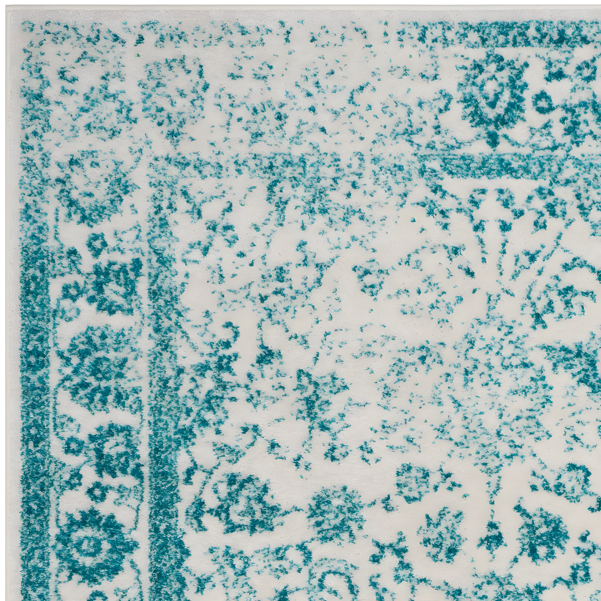 Adirondack ADR109 Machine Made Indoor Area Rug - Ivory/Teal - 6'x9' - Safavieh