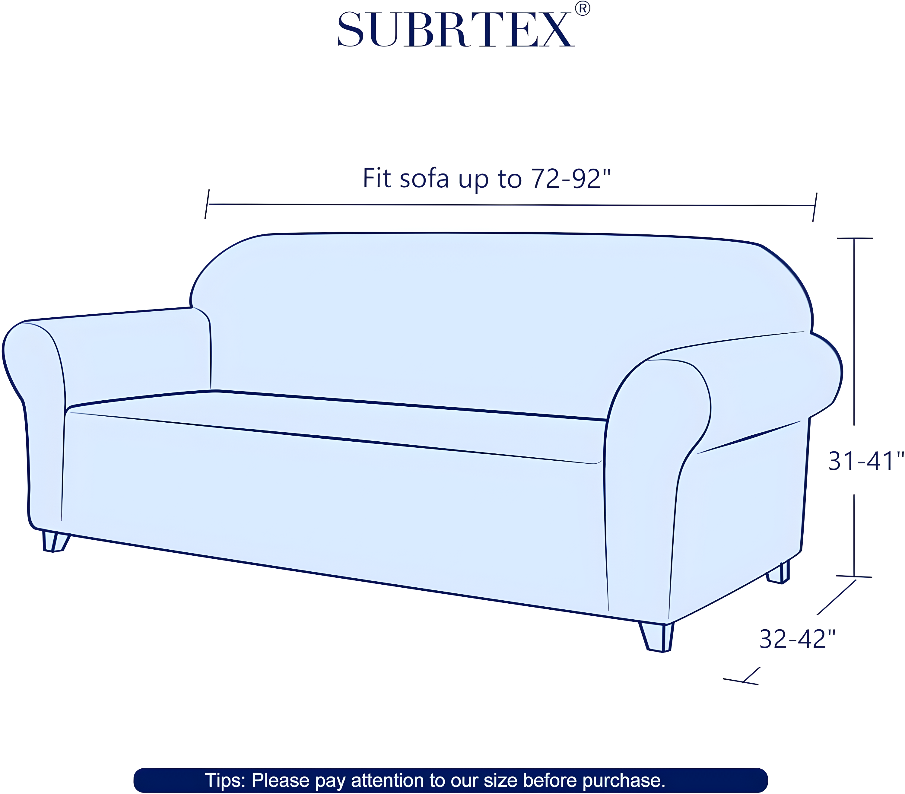 Subrtex Stretch 1-Piece Textured Grid Slipcover Sofa Cover, Gray