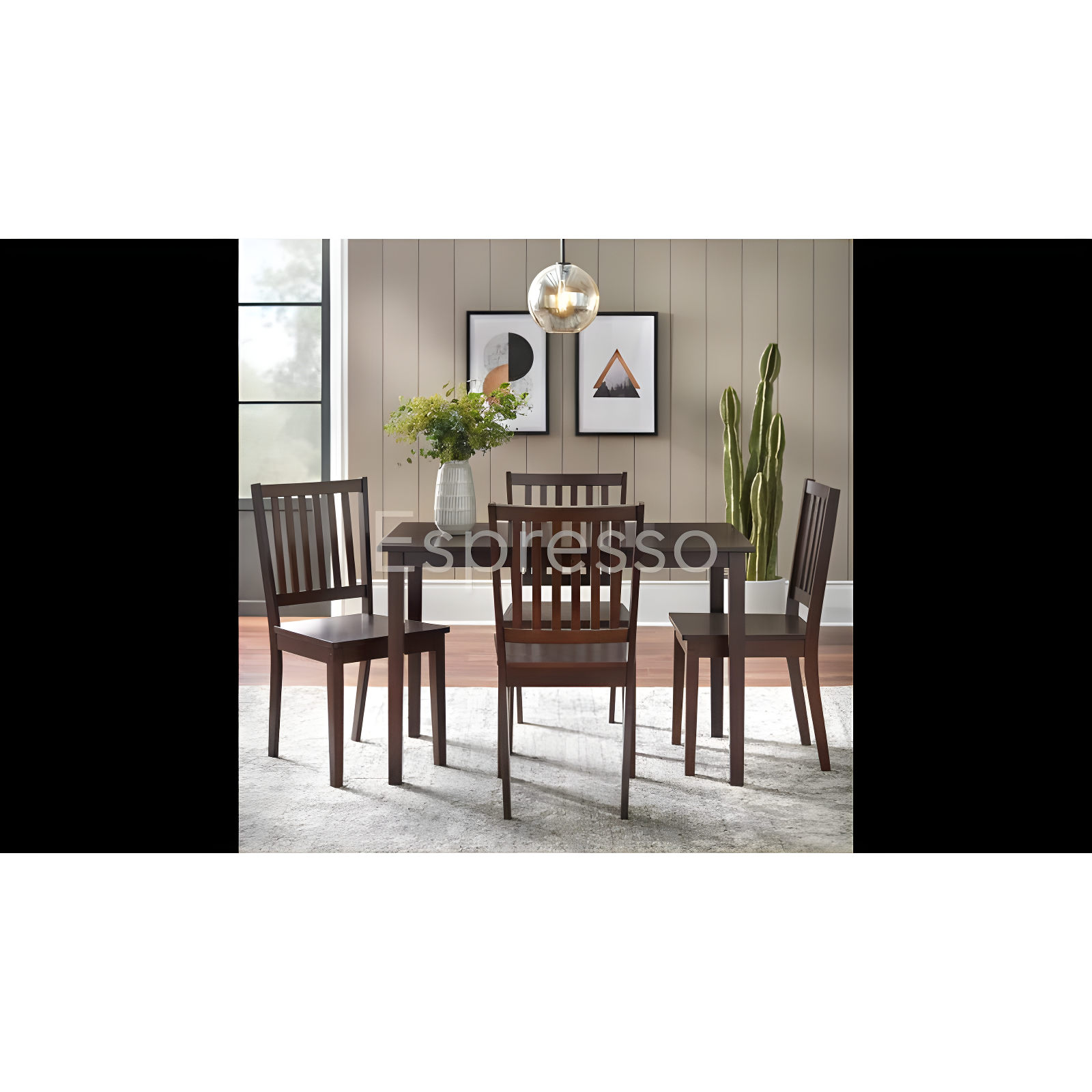 Buylateral Shaker Rectangular Dining Table White: Transitional Style, Rubberwood, 4-Seat