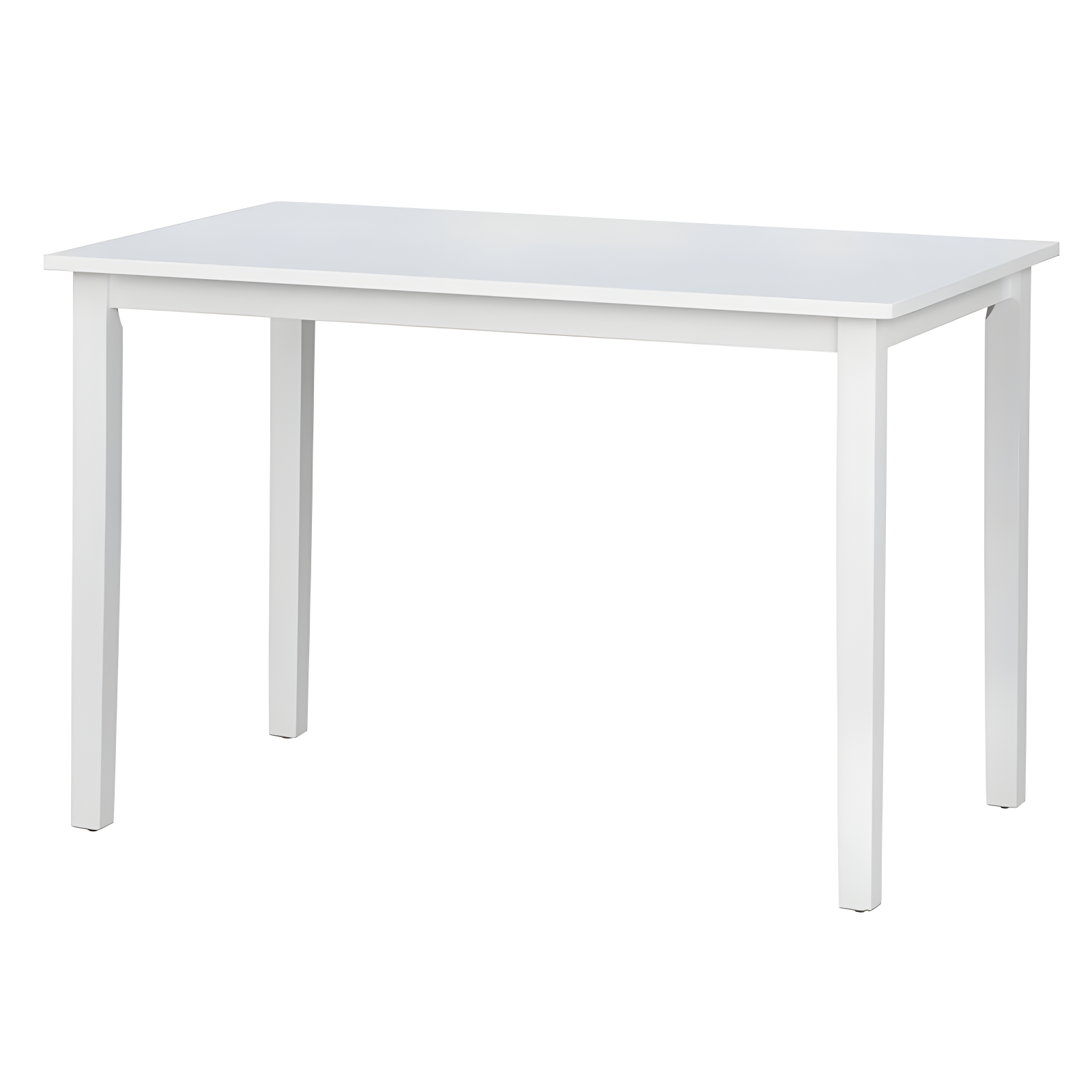 Buylateral Shaker Rectangular Dining Table White: Transitional Style, Rubberwood, 4-Seat