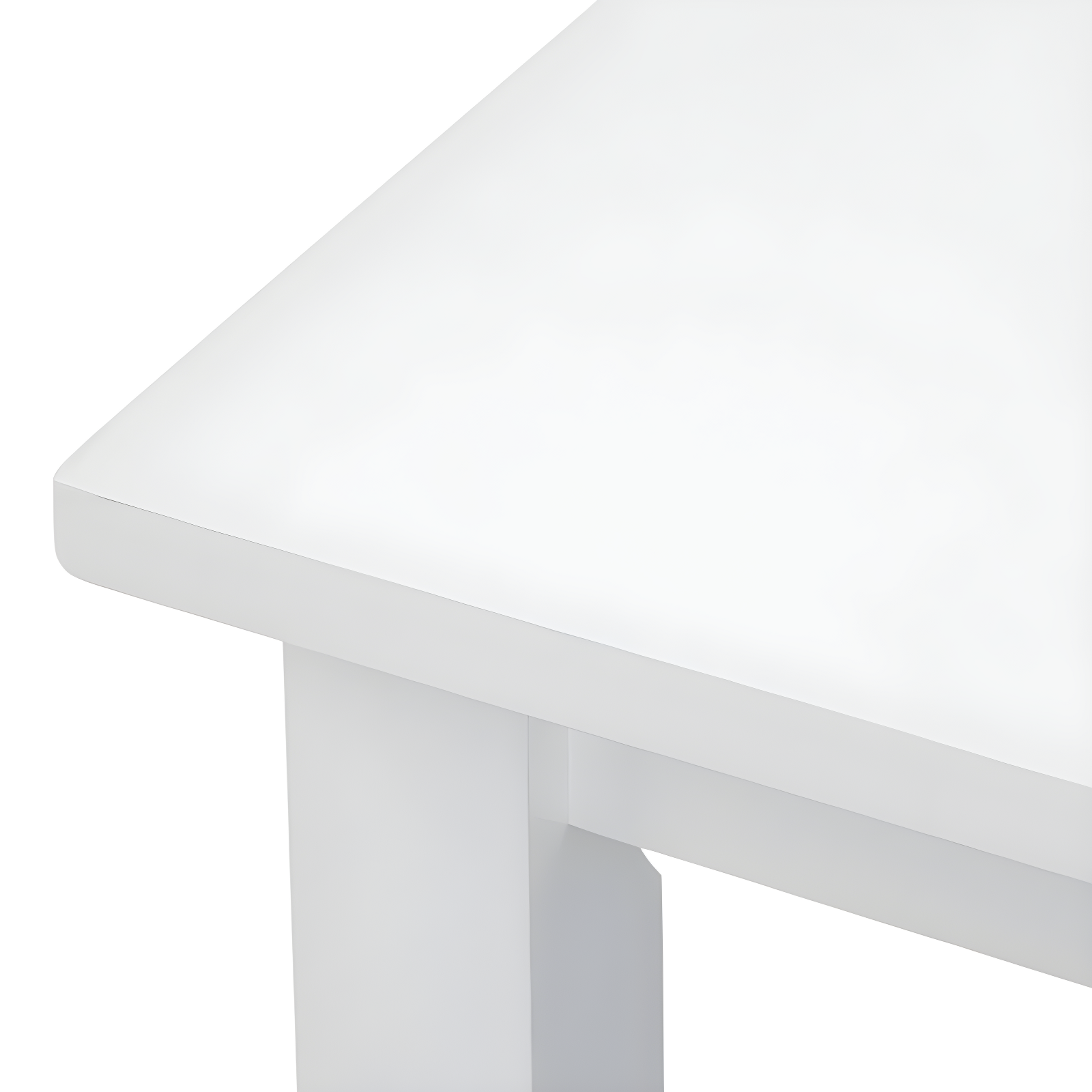 Buylateral Shaker Rectangular Dining Table White: Transitional Style, Rubberwood, 4-Seat
