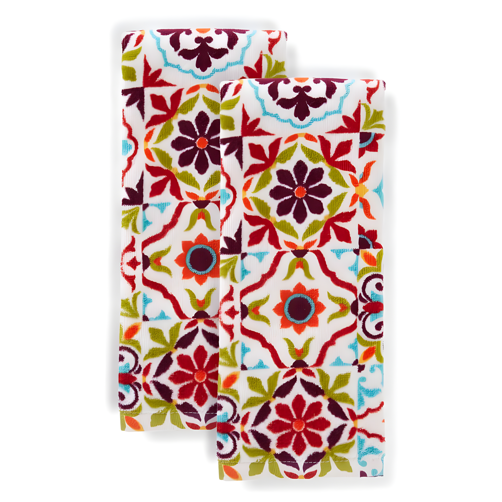 Fiesta Worn Tiles Kitchen Towels Set (Set of 2)