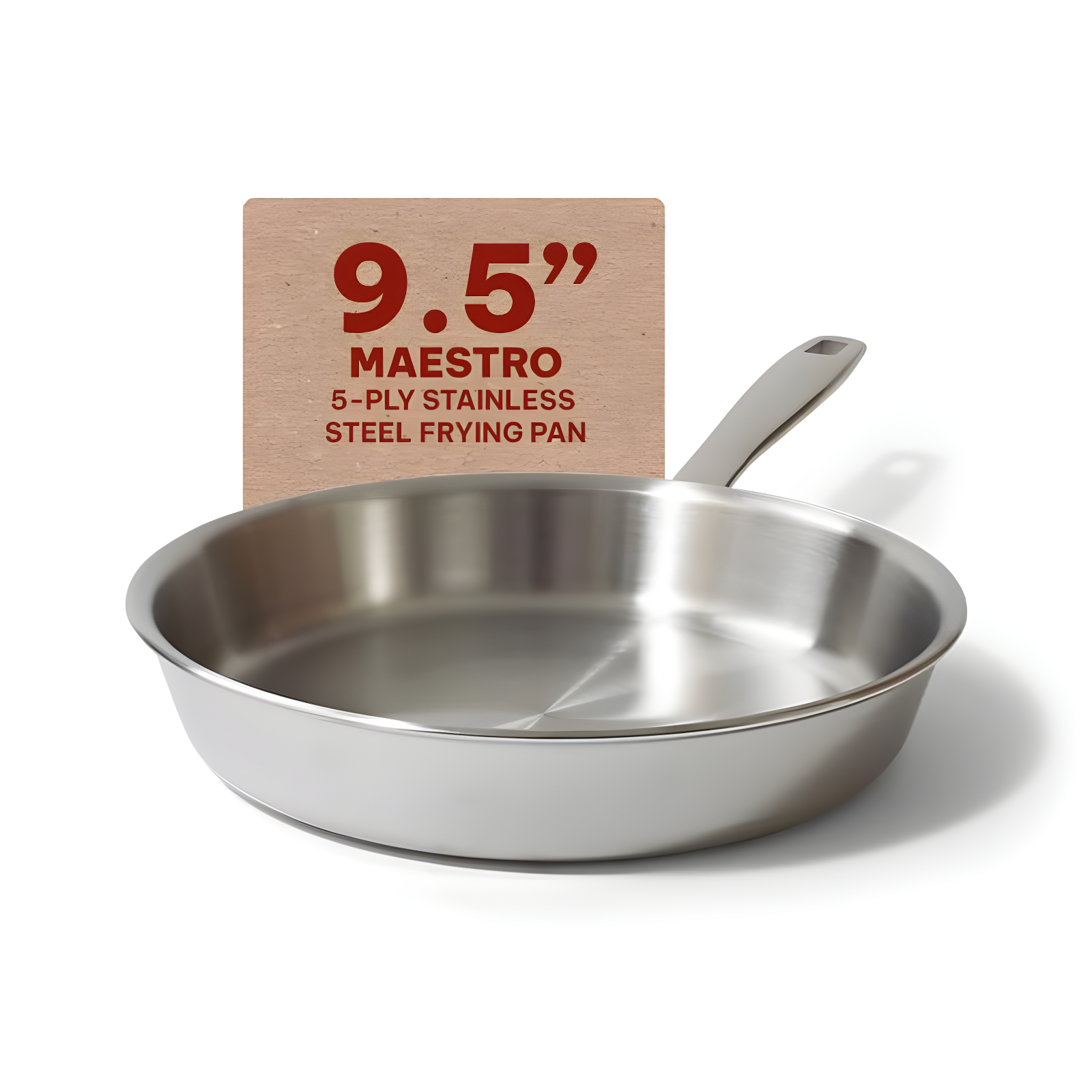 Alva Alva Maestro Premium 5-Ply Stainless Steel Frying Pan - Polished Stainless Steel