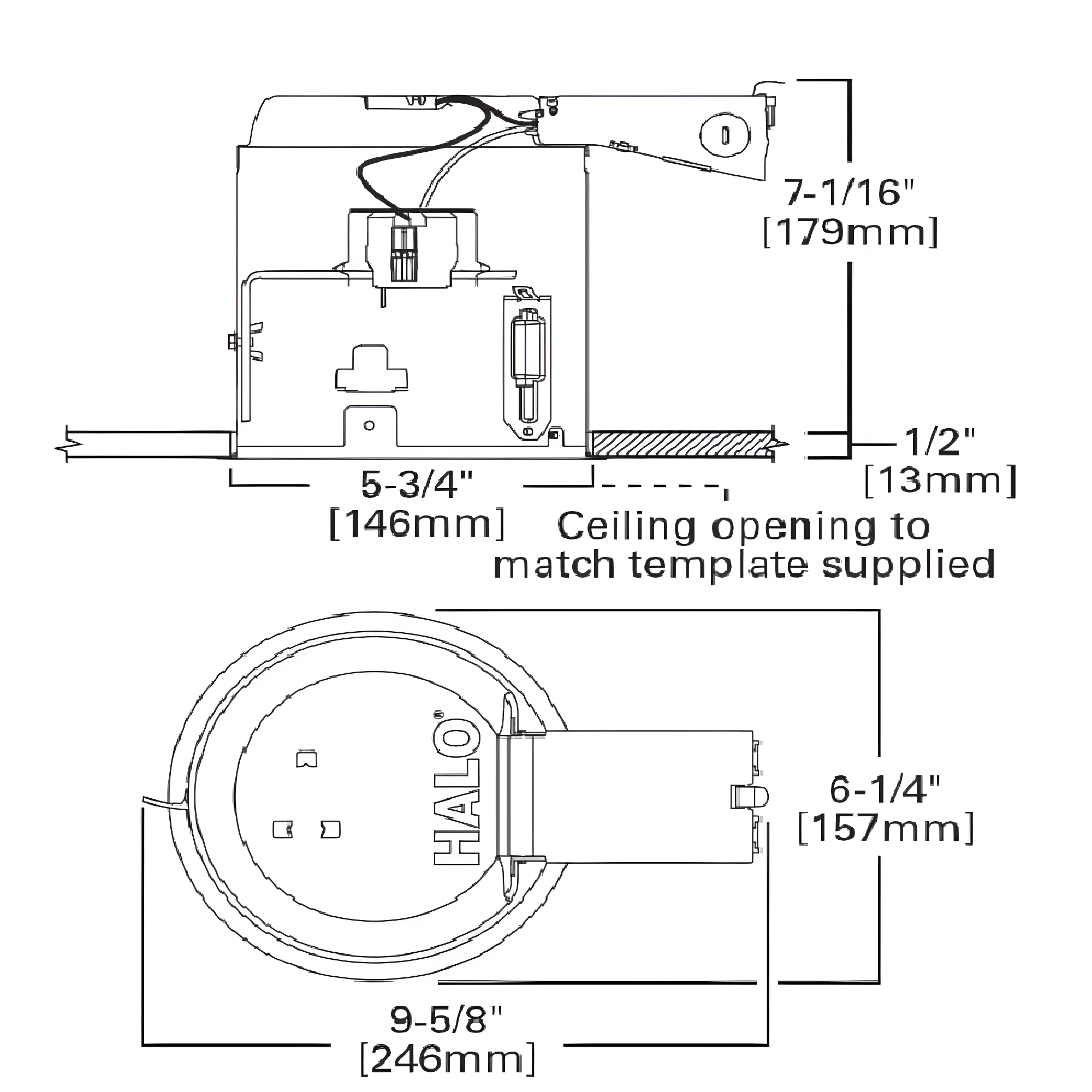 Halo E-Series 5 in. W Aluminum Recessed Lighting Housing