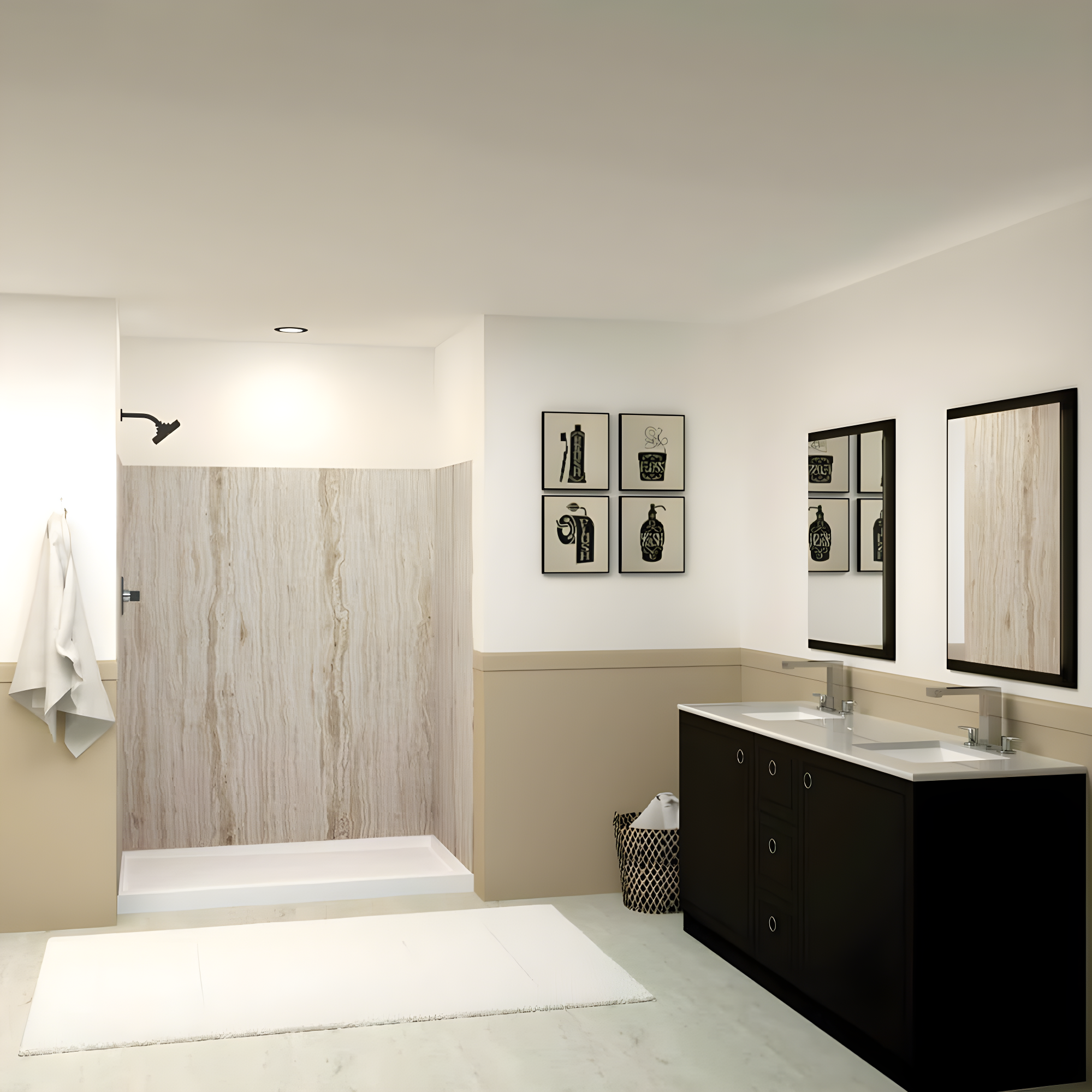 Transolid Expressions 60'' W 36'' D 72'' H Glue Up Solid Surface Wall