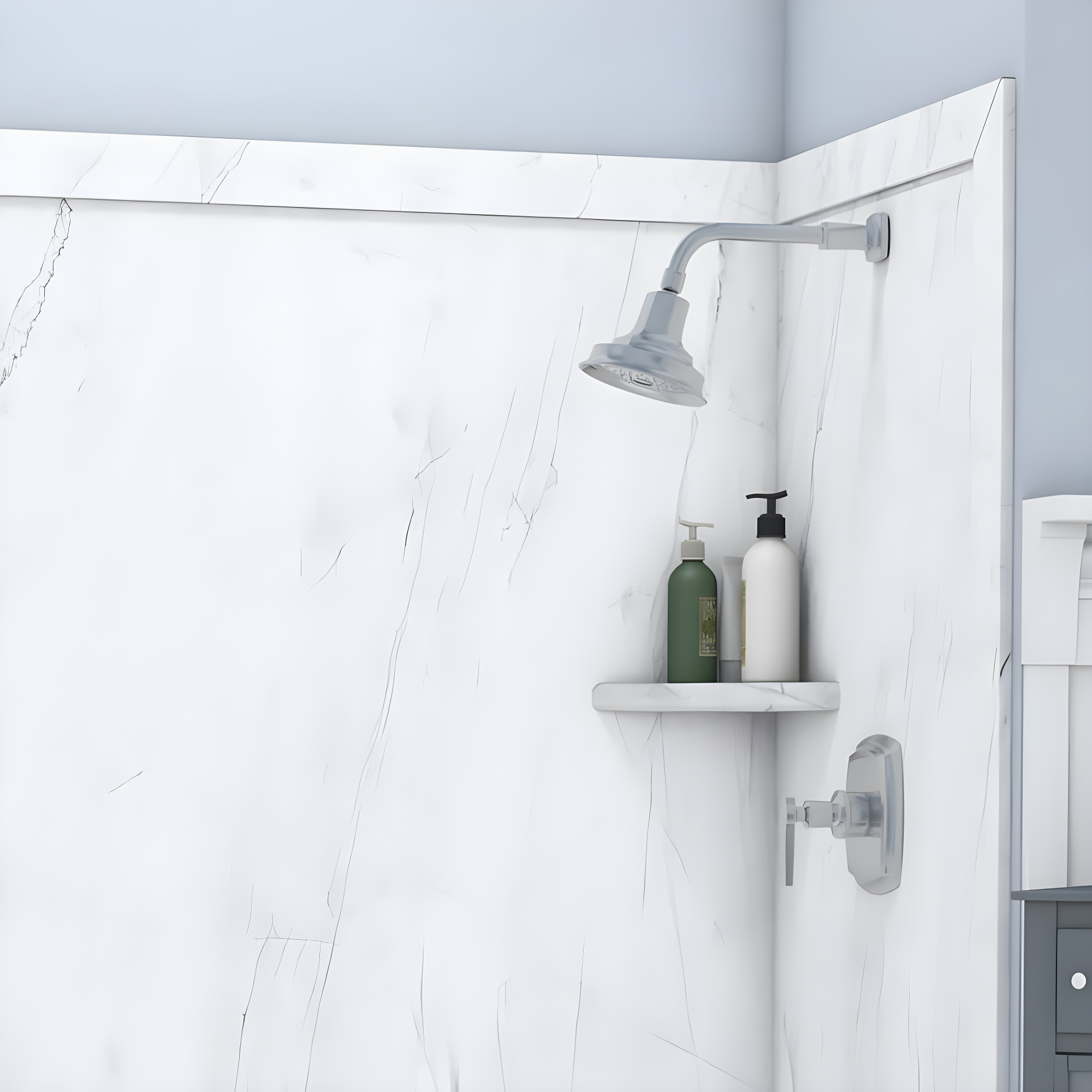 FlexStone Adaptable 60"W x 60"D x 80"H Alcove Shower Surround