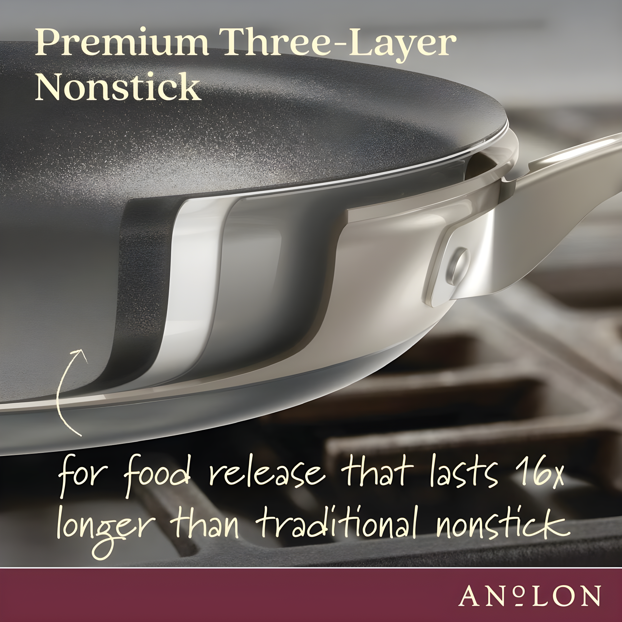 Anolon Anolon Achieve Hard Anodized Nonstick Saute Pan with Lid - 3 Quart