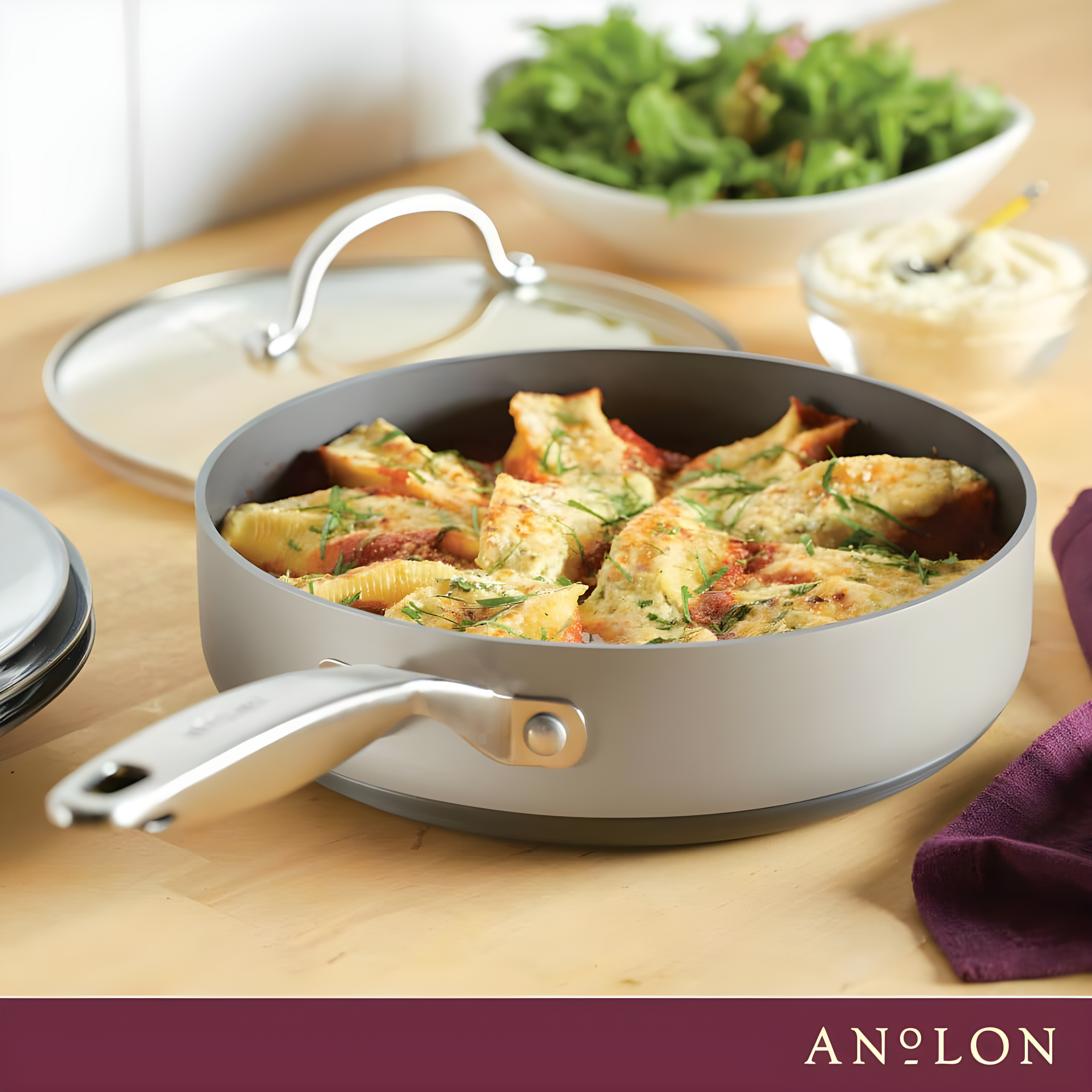 Anolon Anolon Achieve Hard Anodized Nonstick Saute Pan with Lid - 3 Quart