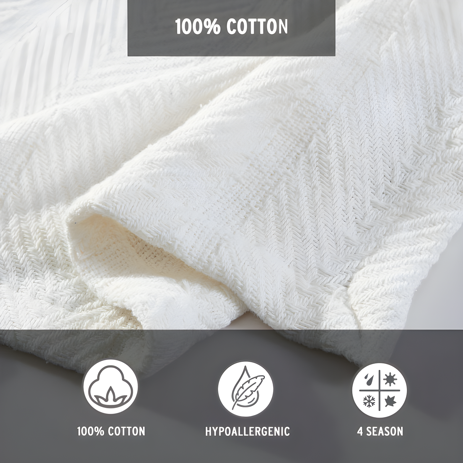 Eddie Bauer Eddie Bauer Herringbone Cotton Reversible Blanket