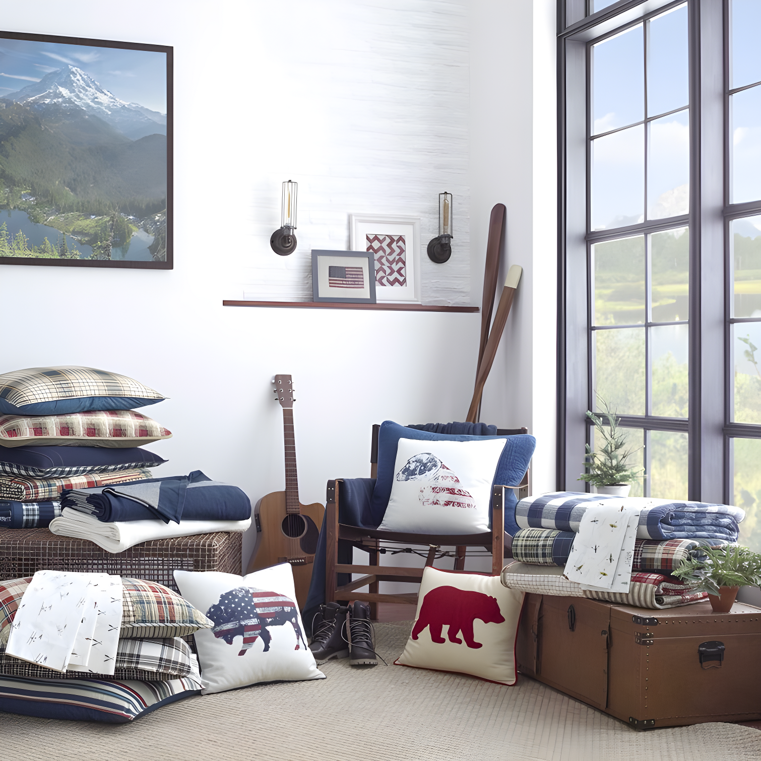 Eddie Bauer Eddie Bauer Herringbone Cotton Reversible Blanket