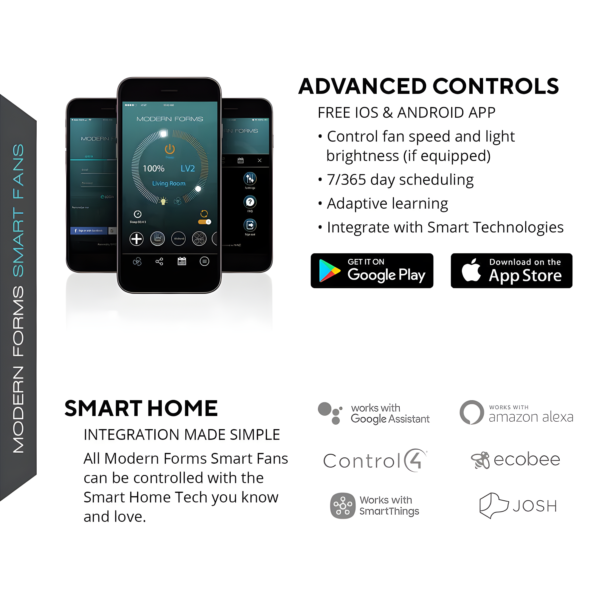 Wynd 5 - Blade Outdoor /Indoor Smart Ceiling Fan with Remote Control and LED Light Kit Included, Works With Alexa and iOS or Android App