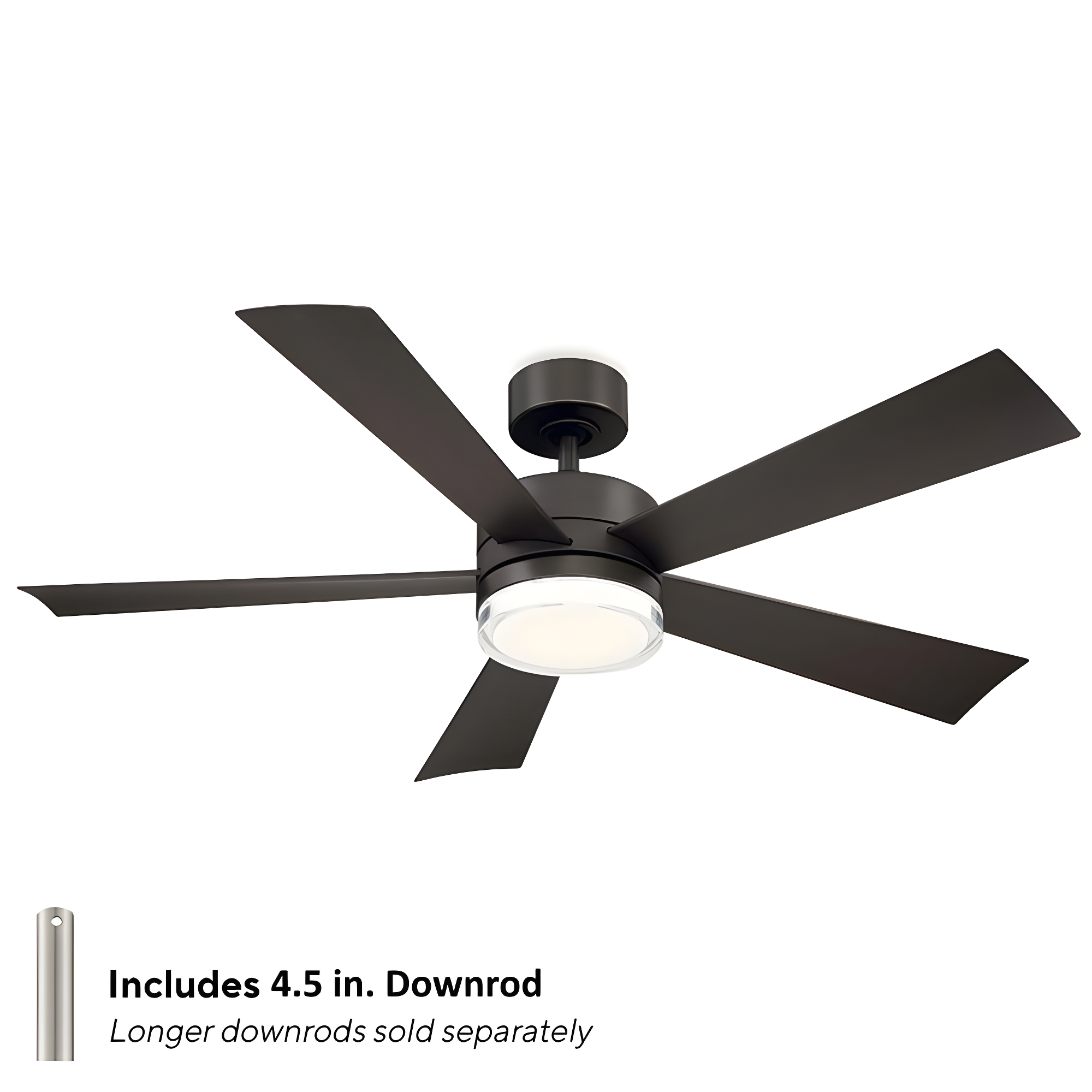 Wynd 5 - Blade Outdoor /Indoor Smart Ceiling Fan with Remote Control and LED Light Kit Included, Works With Alexa and iOS or Android App