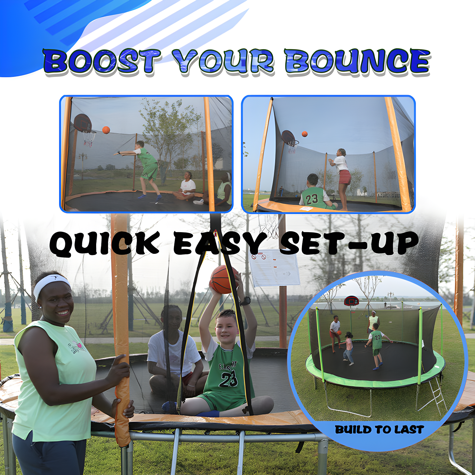 SKYBOUND Skybound 10' Round Backyard Trampoline with Safety Enclosure