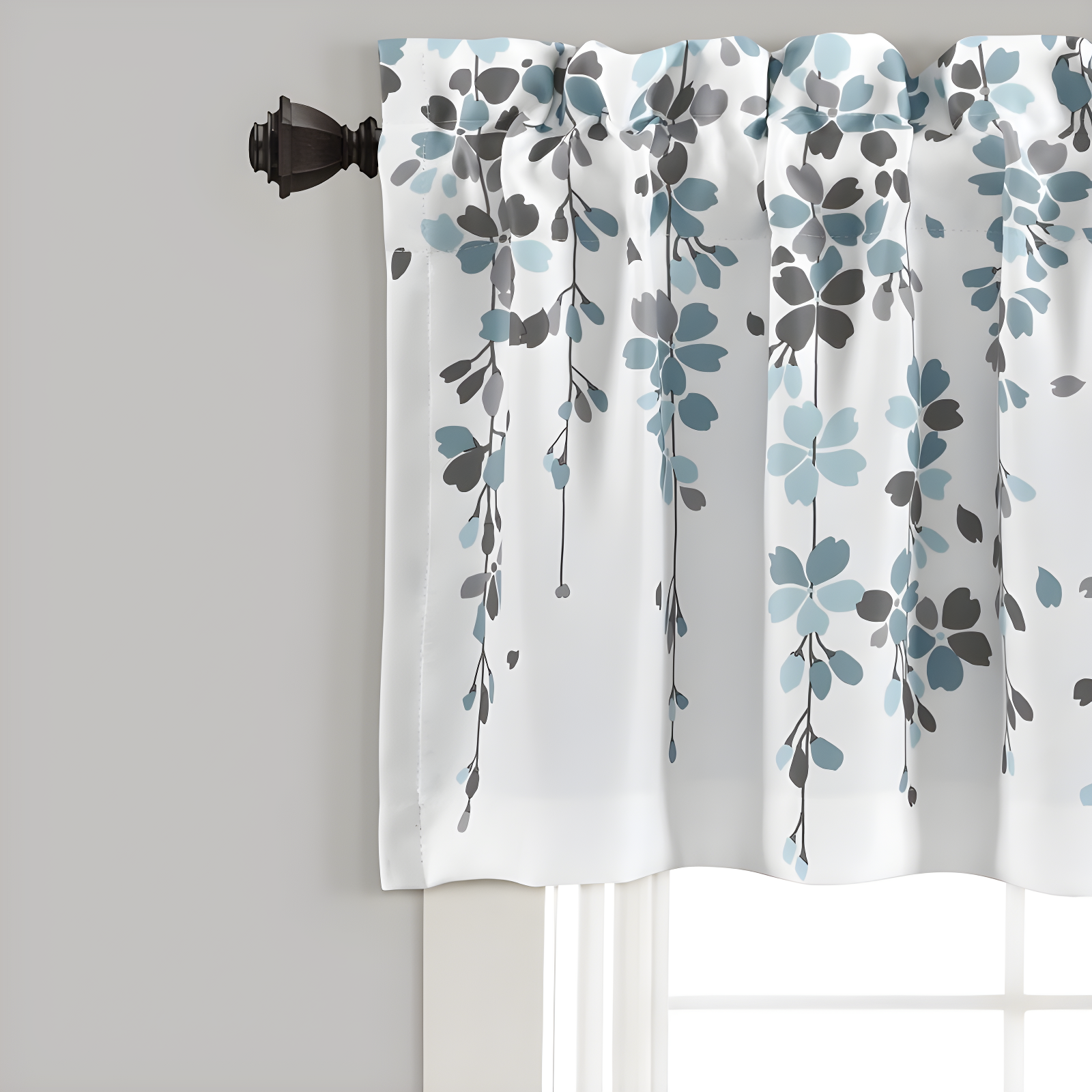 Lush Decor Floral Tailored 52'' W Window Valance