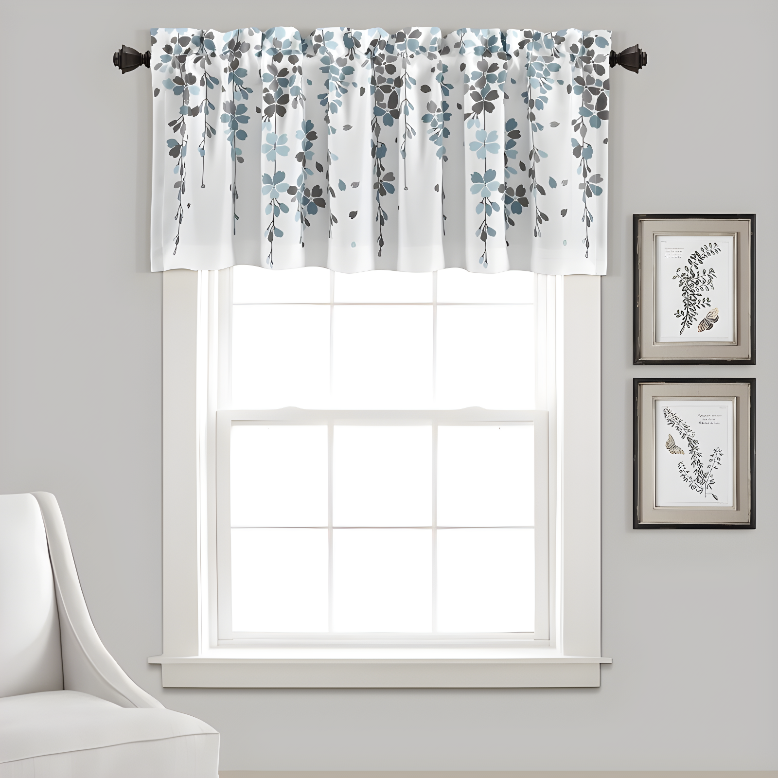 Lush Decor Floral Tailored 52'' W Window Valance