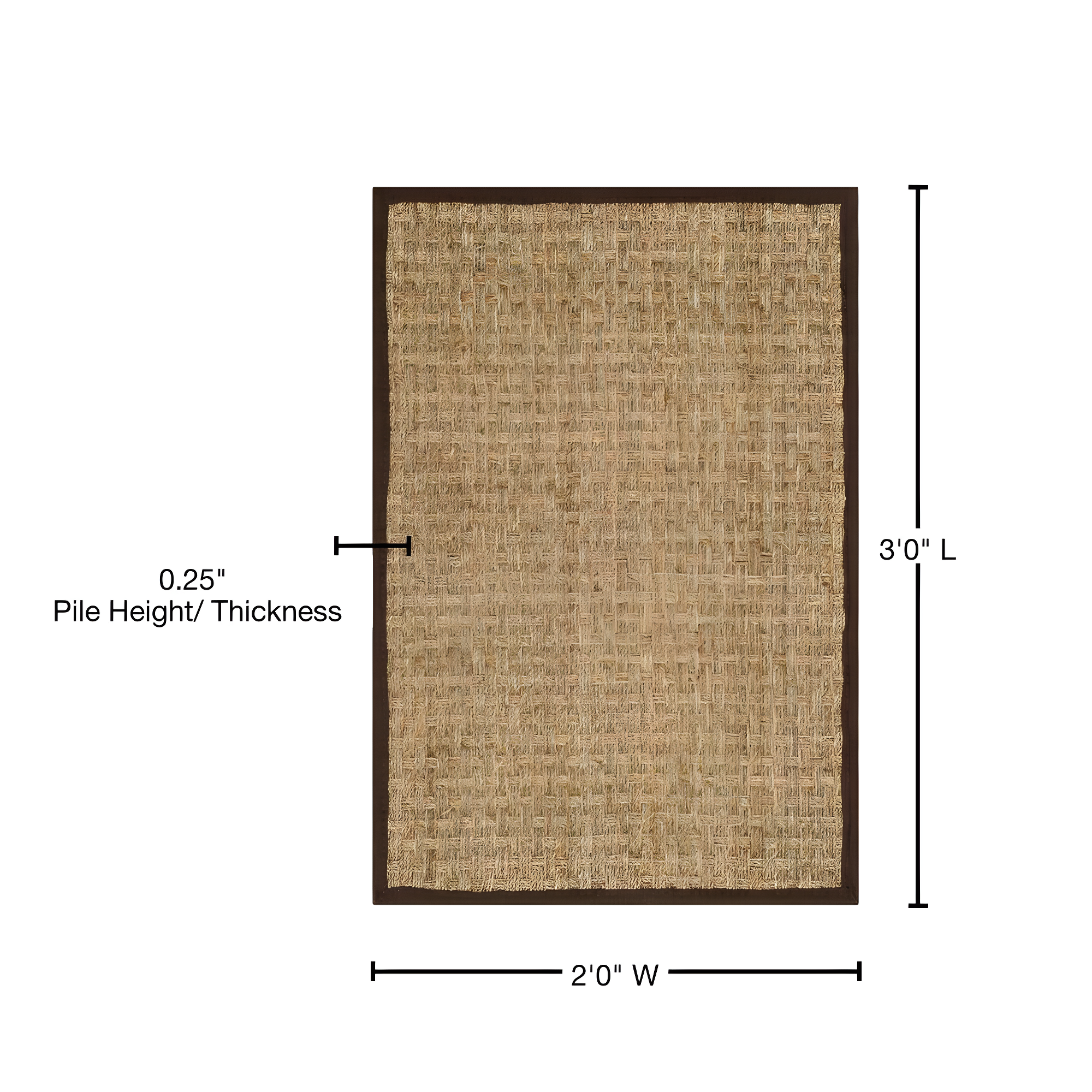 Natural Fiber NF114 Power Loomed Indoor Accent Rug - Natural/Dark Brown - 2'x3' - Safavieh.