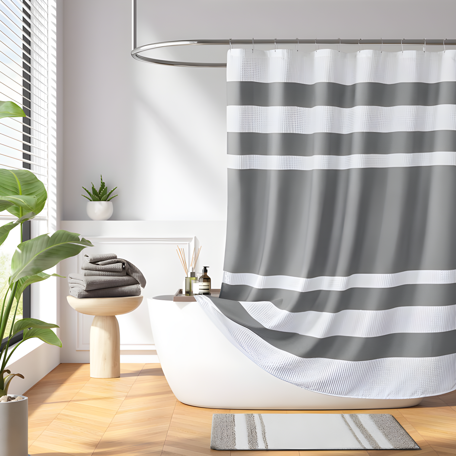Striped Single Shower Curtain