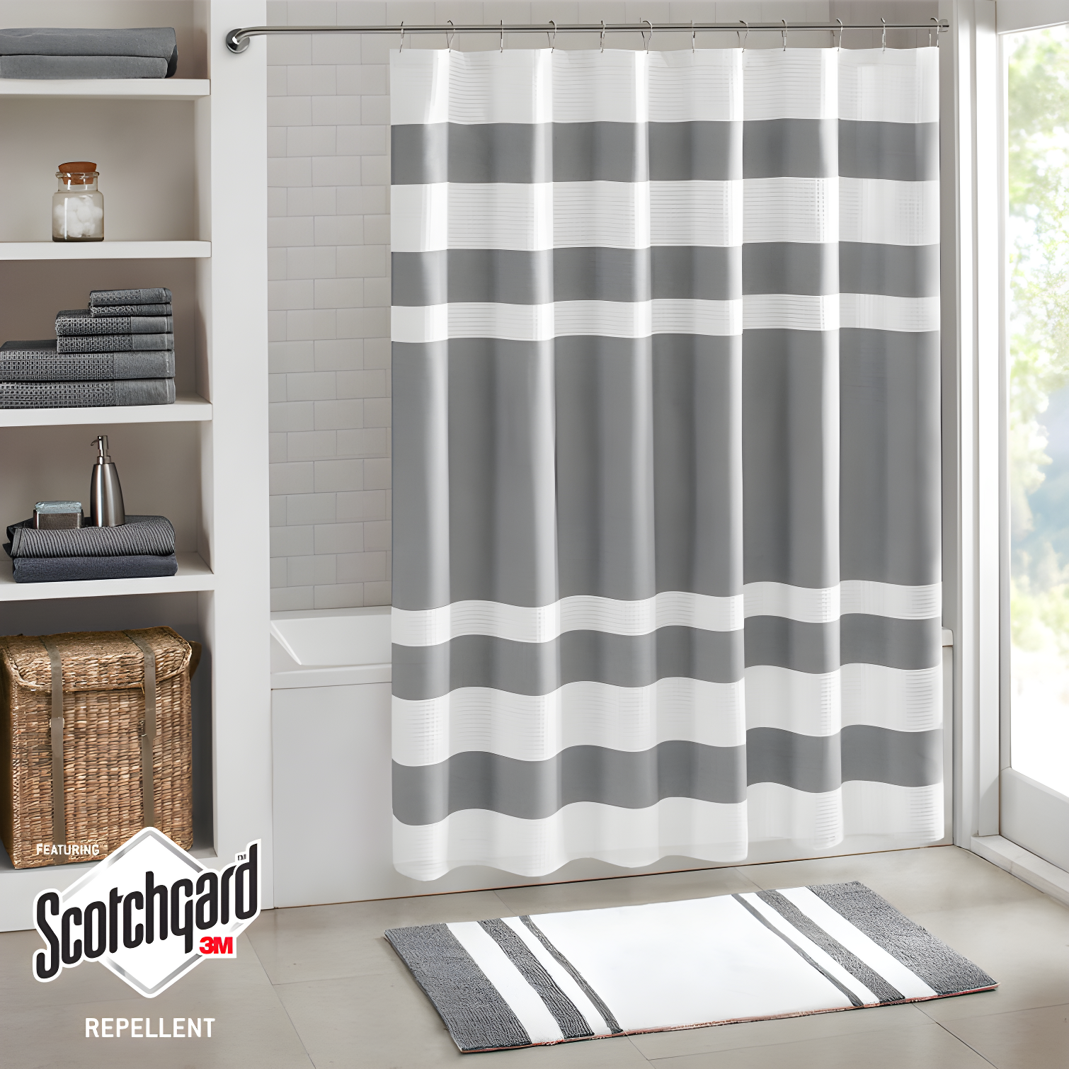 Striped Single Shower Curtain