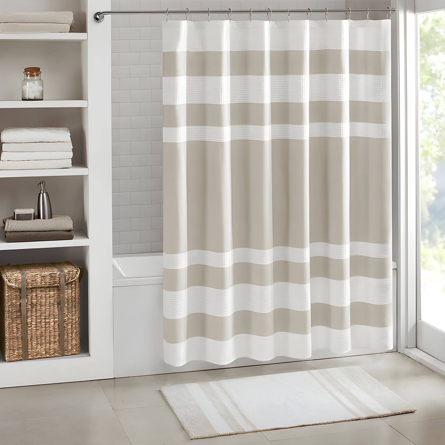 Striped Single Shower Curtain
