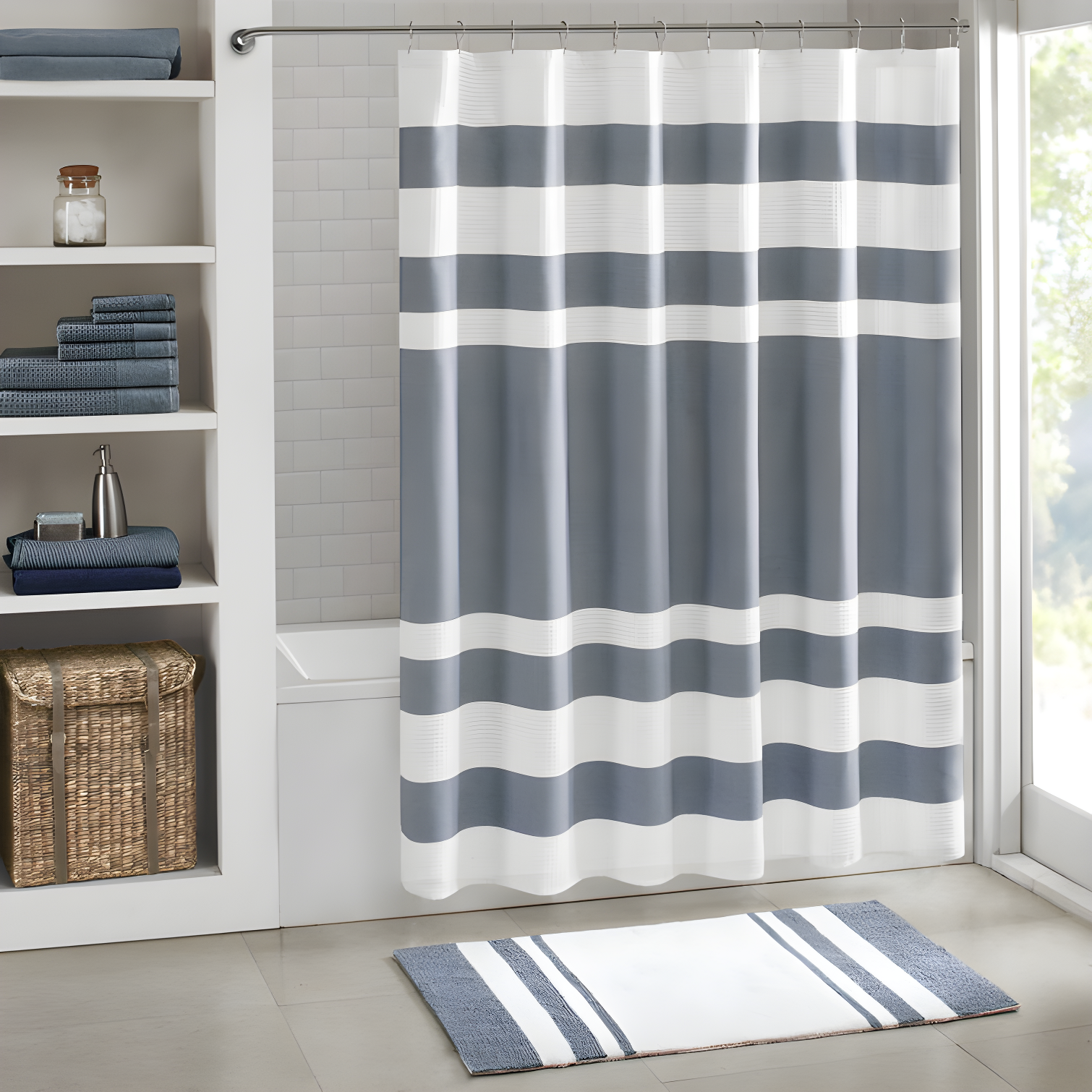 Striped Single Shower Curtain
