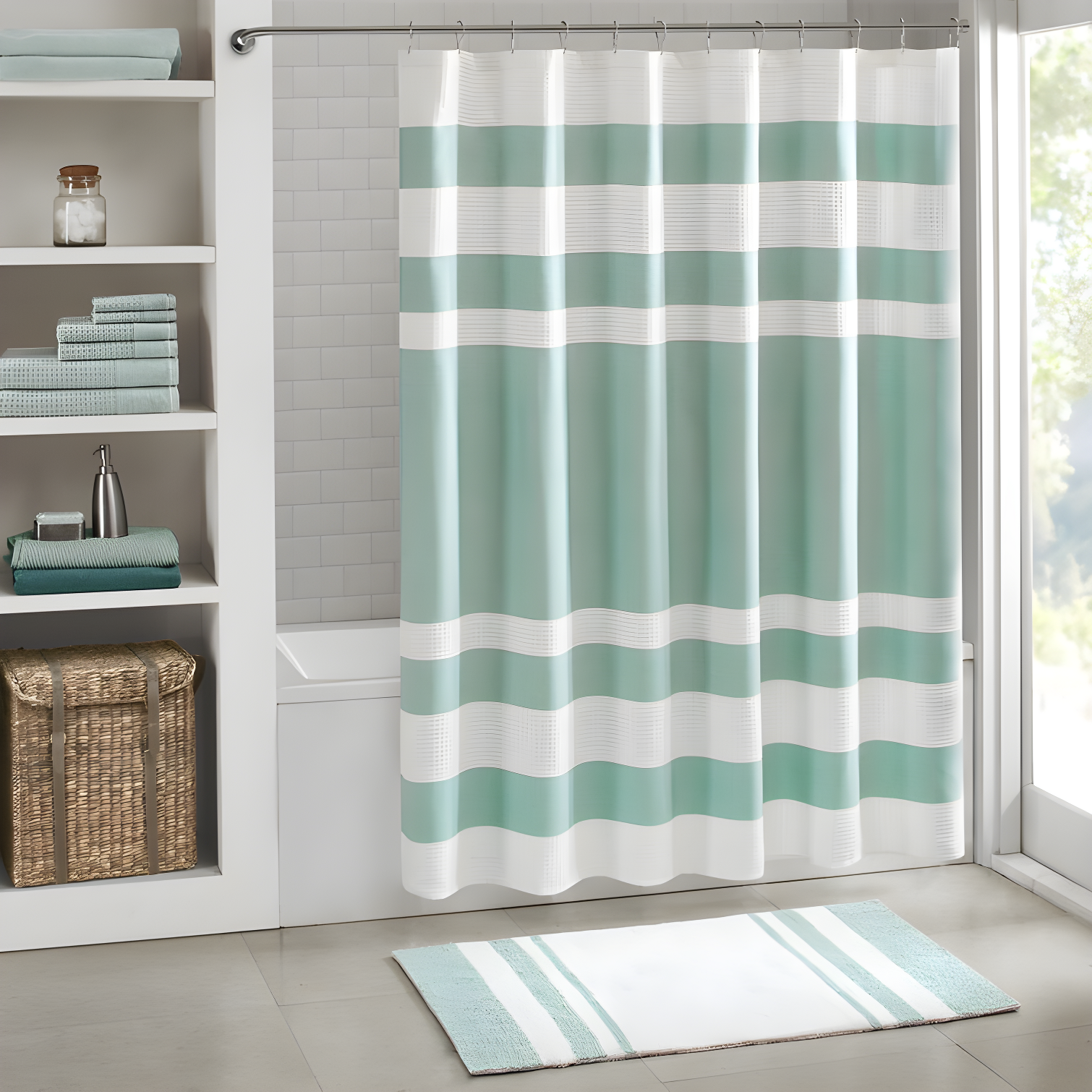 Striped Single Shower Curtain