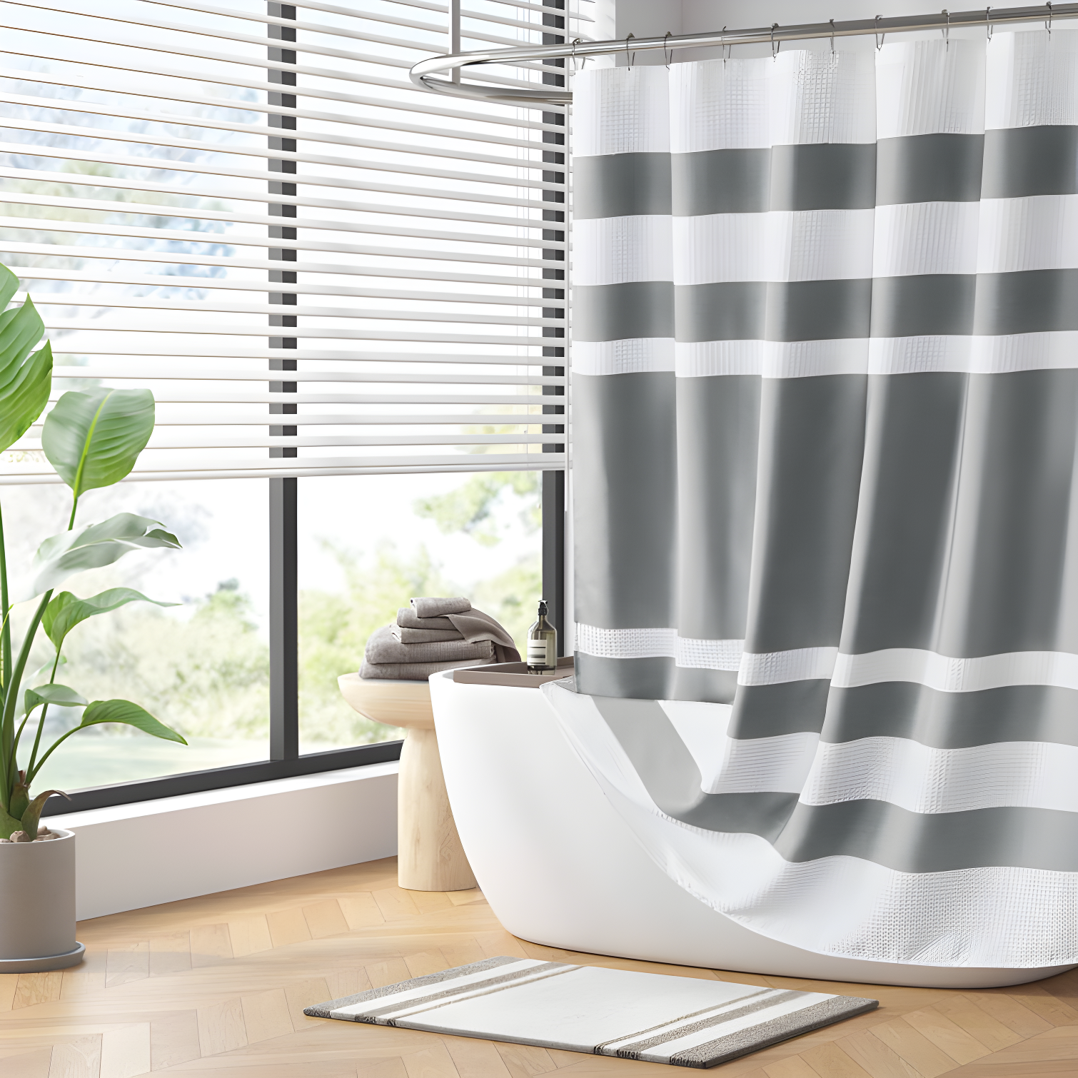 Striped Single Shower Curtain