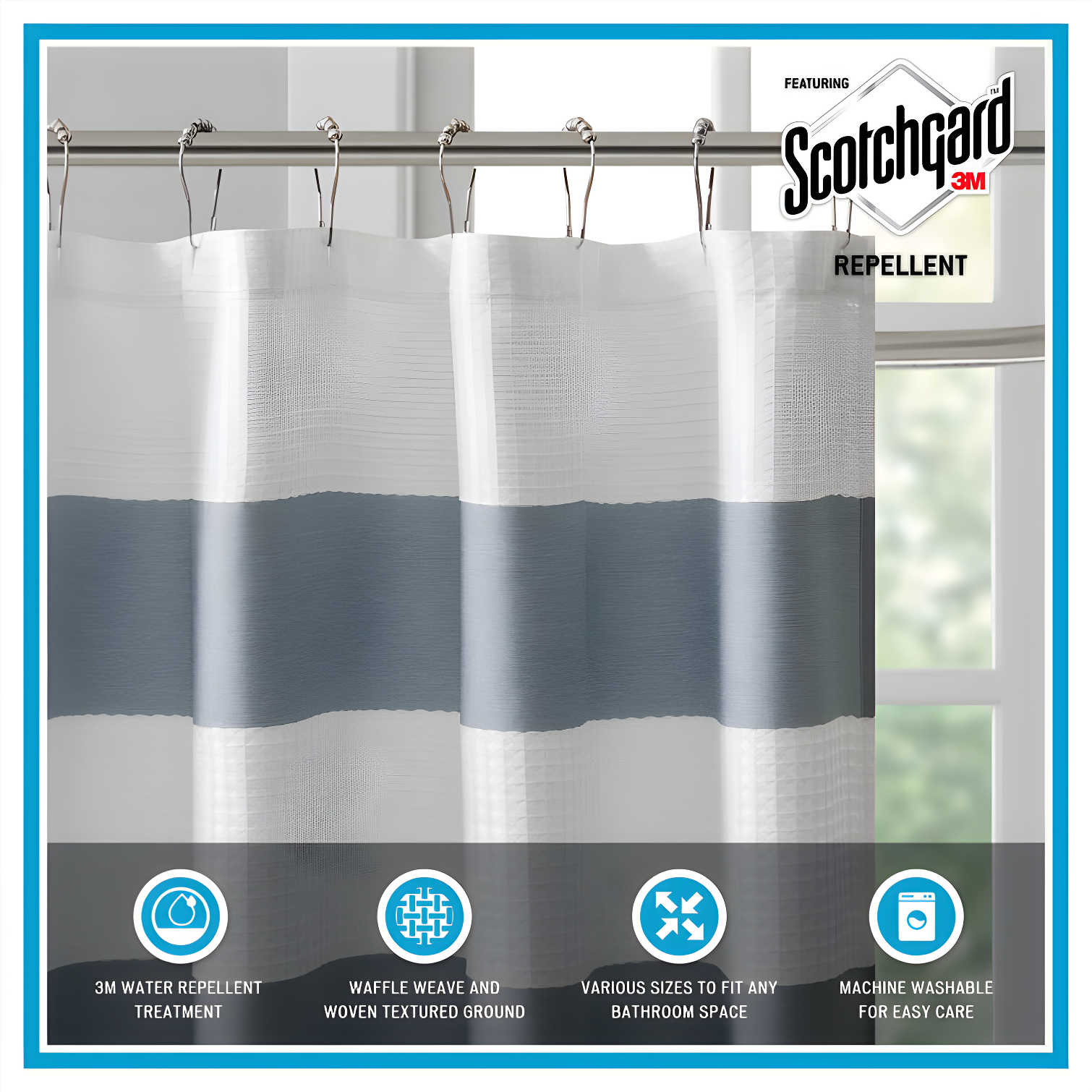 Striped Single Shower Curtain
