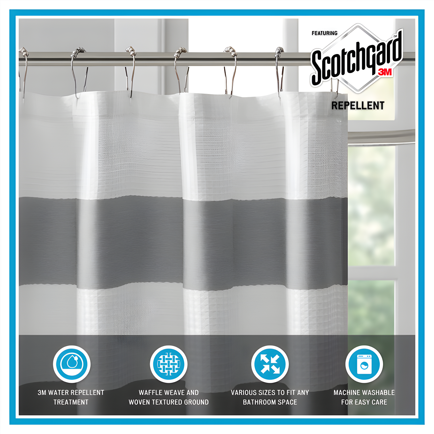 Striped Single Shower Curtain